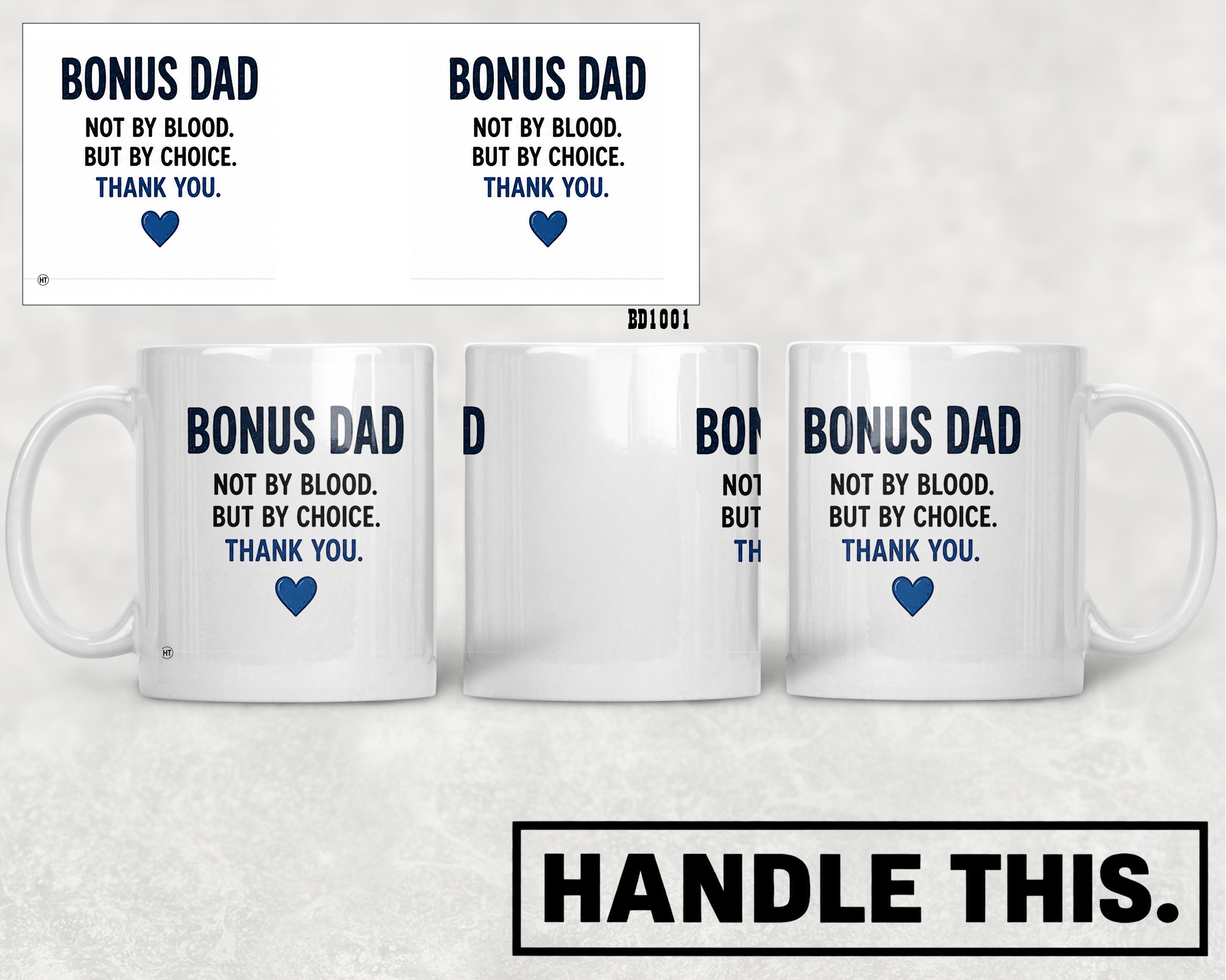 Bonus Dad - Not By Blood But By Choice Thank You Mug