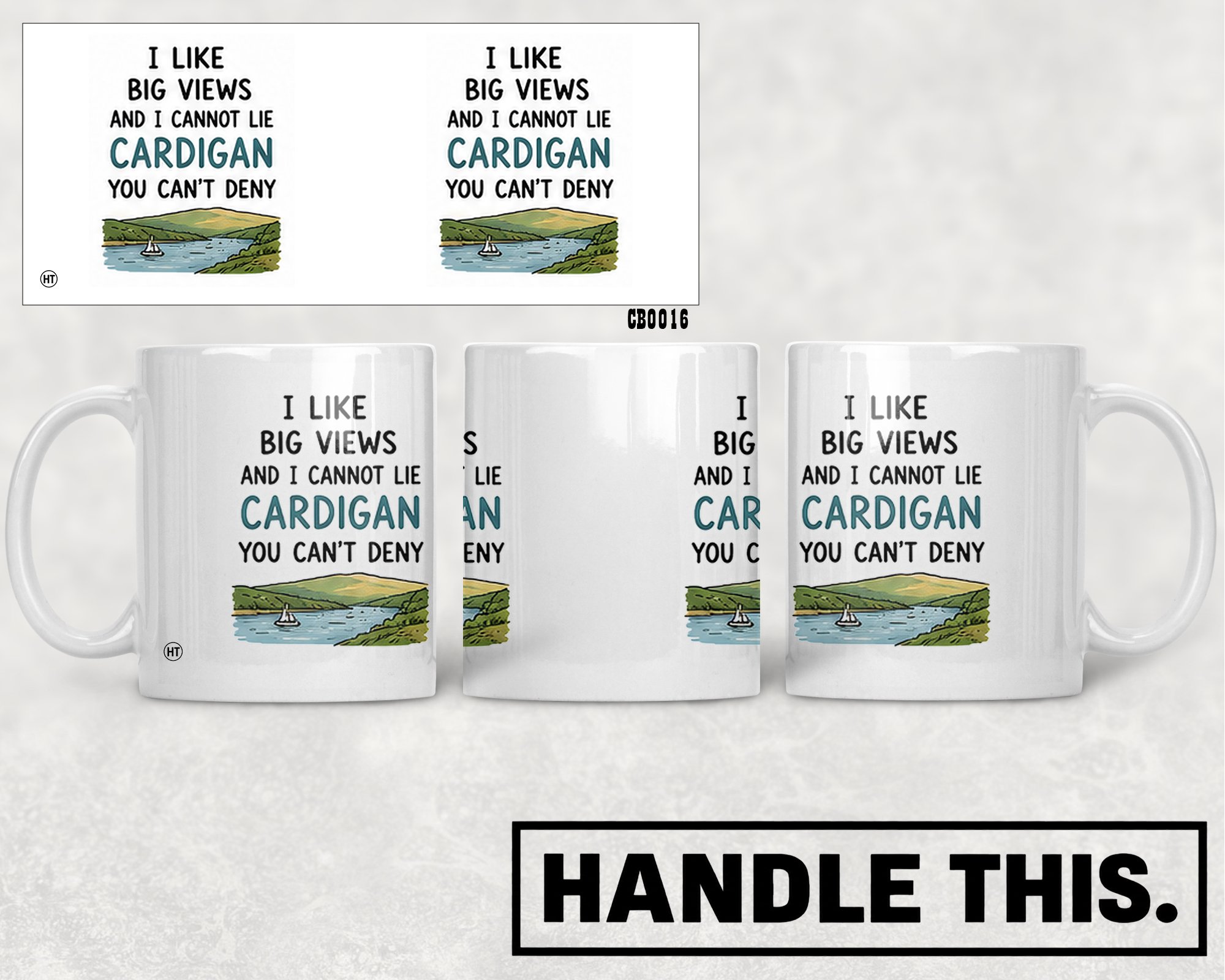 I Like Big Views And I Cannot Lie Cardigan Mug - Welsh Local Gift