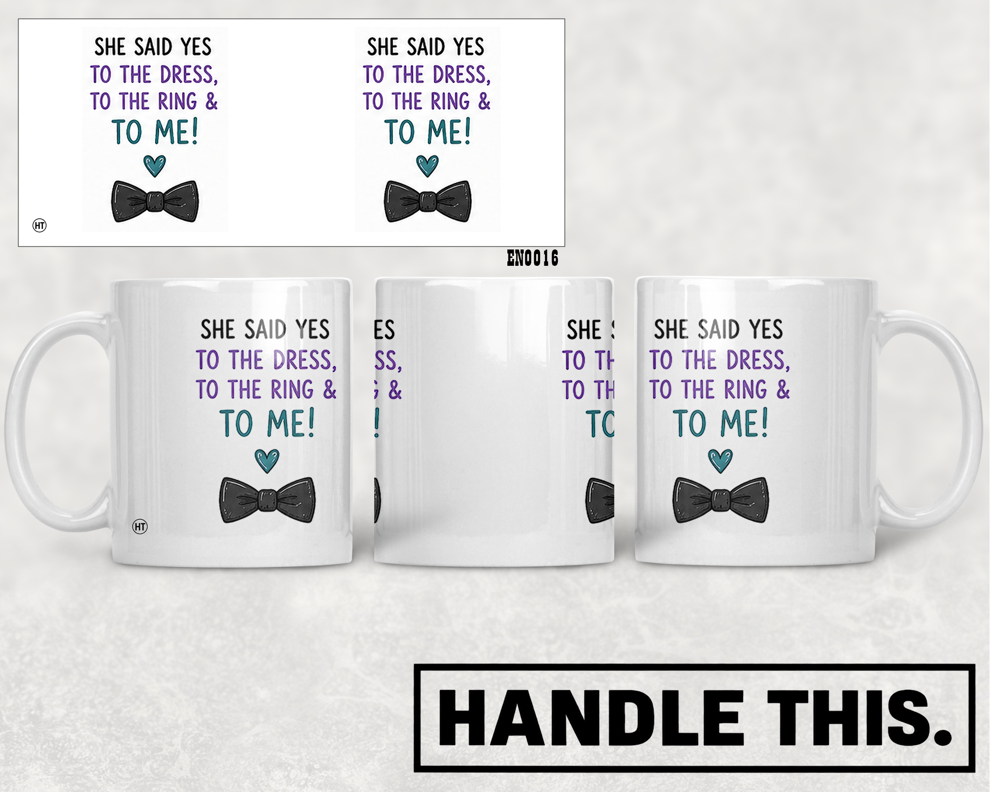 She Said Yes To The Dress To The Ring Mug - Funny Couple Gift