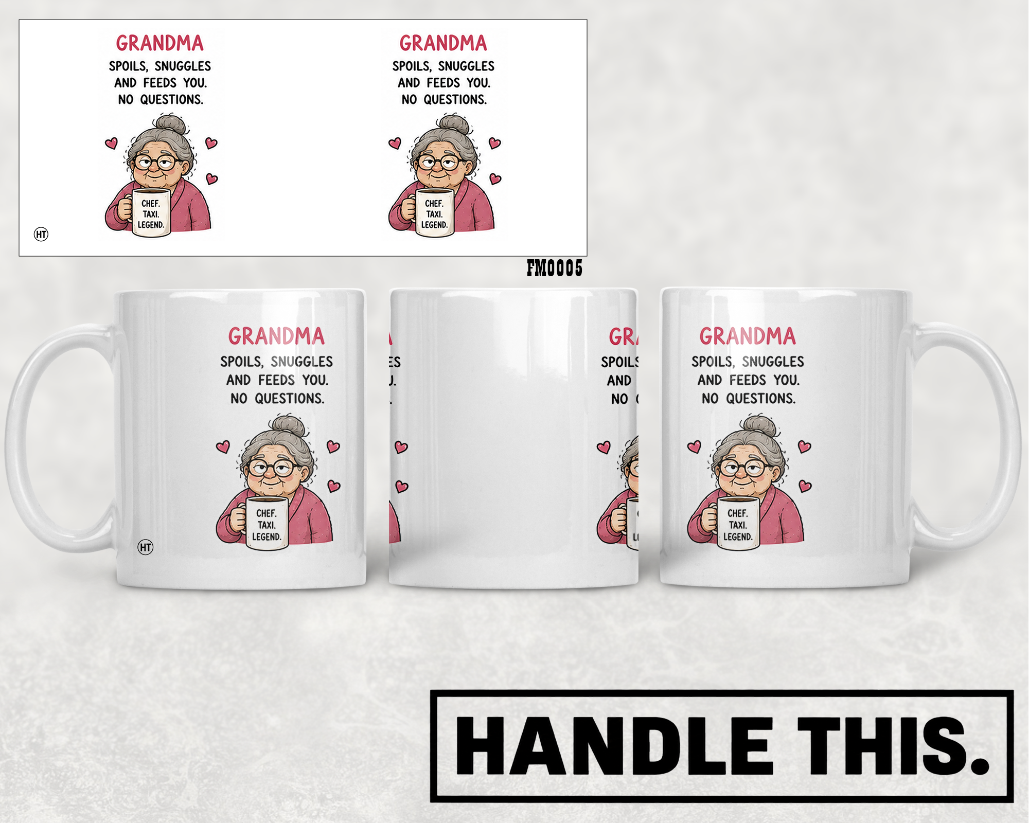 Grandma Spoils Snuggles And Feeds You No Questions Chef Mug - Family Gift