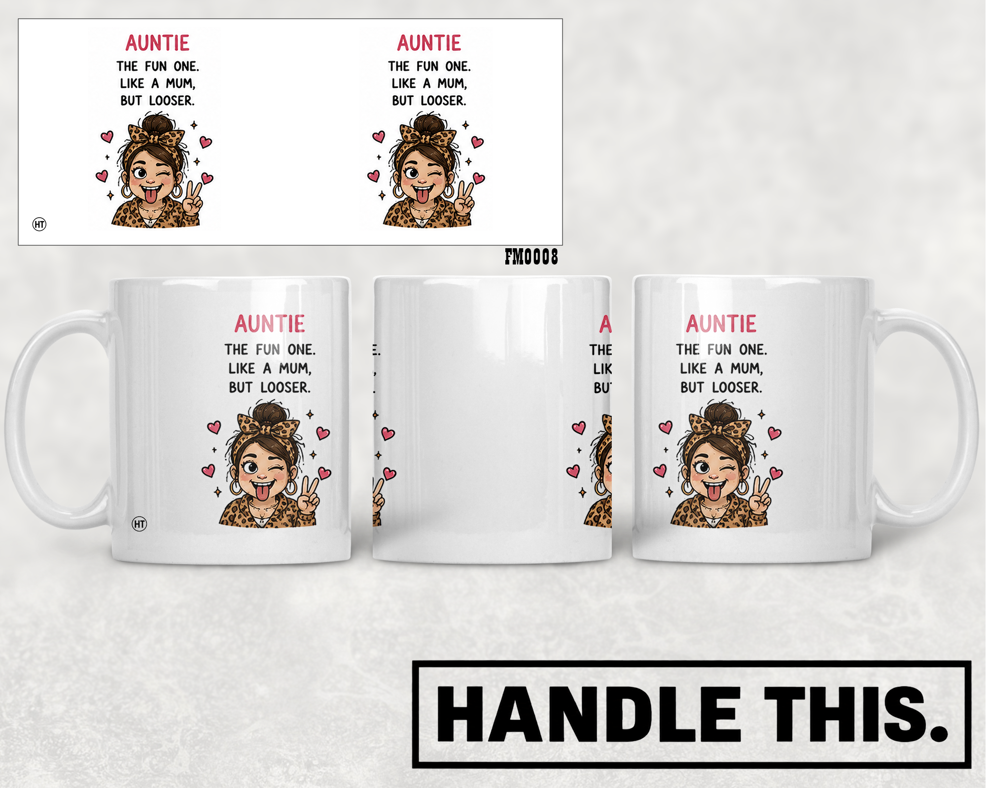 Auntie The Fun One Like A Mum But Looser Mug - Family Gift