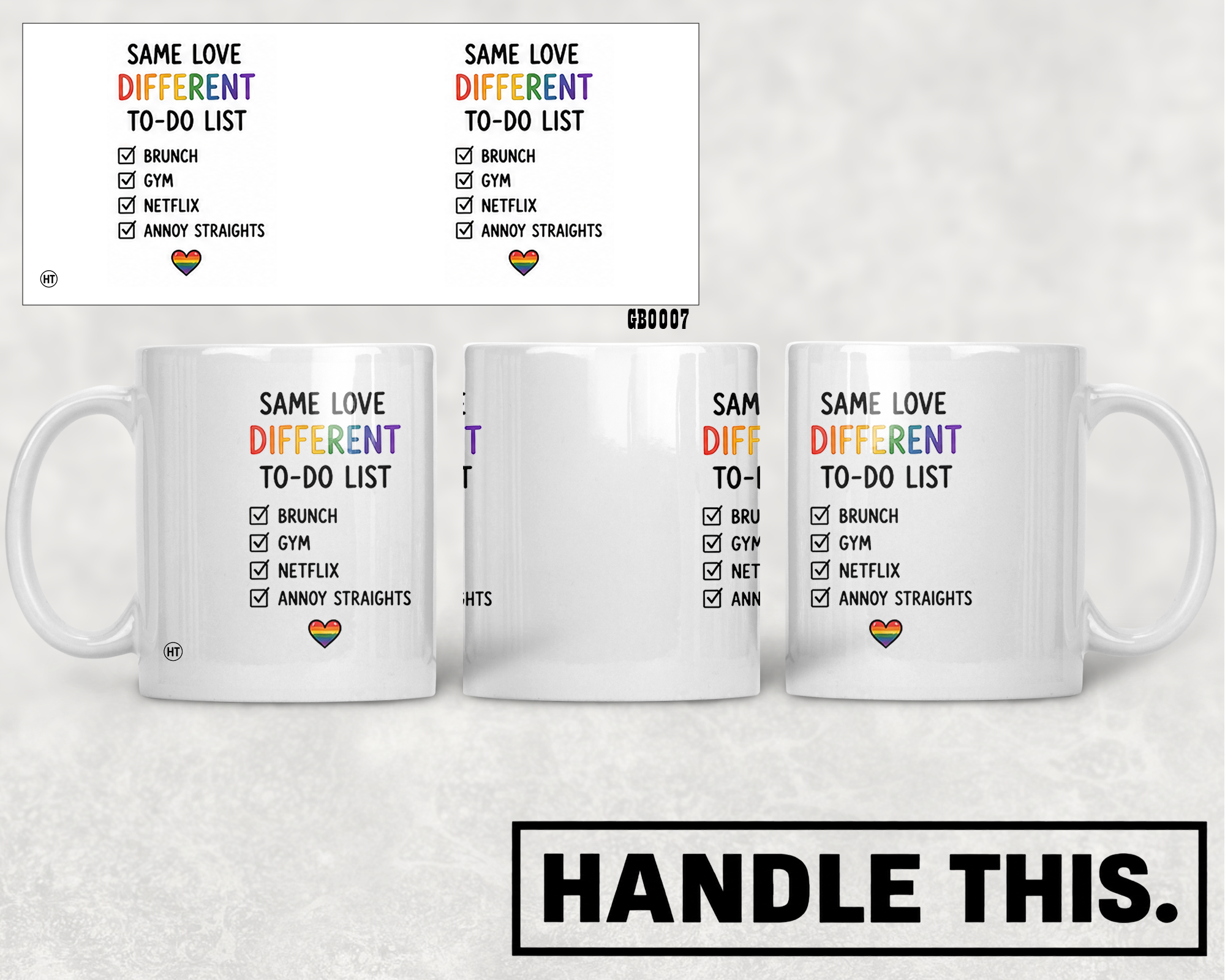 Love Different To Do List Brunch Netflix Annoy Straights Mug - Pride Gift