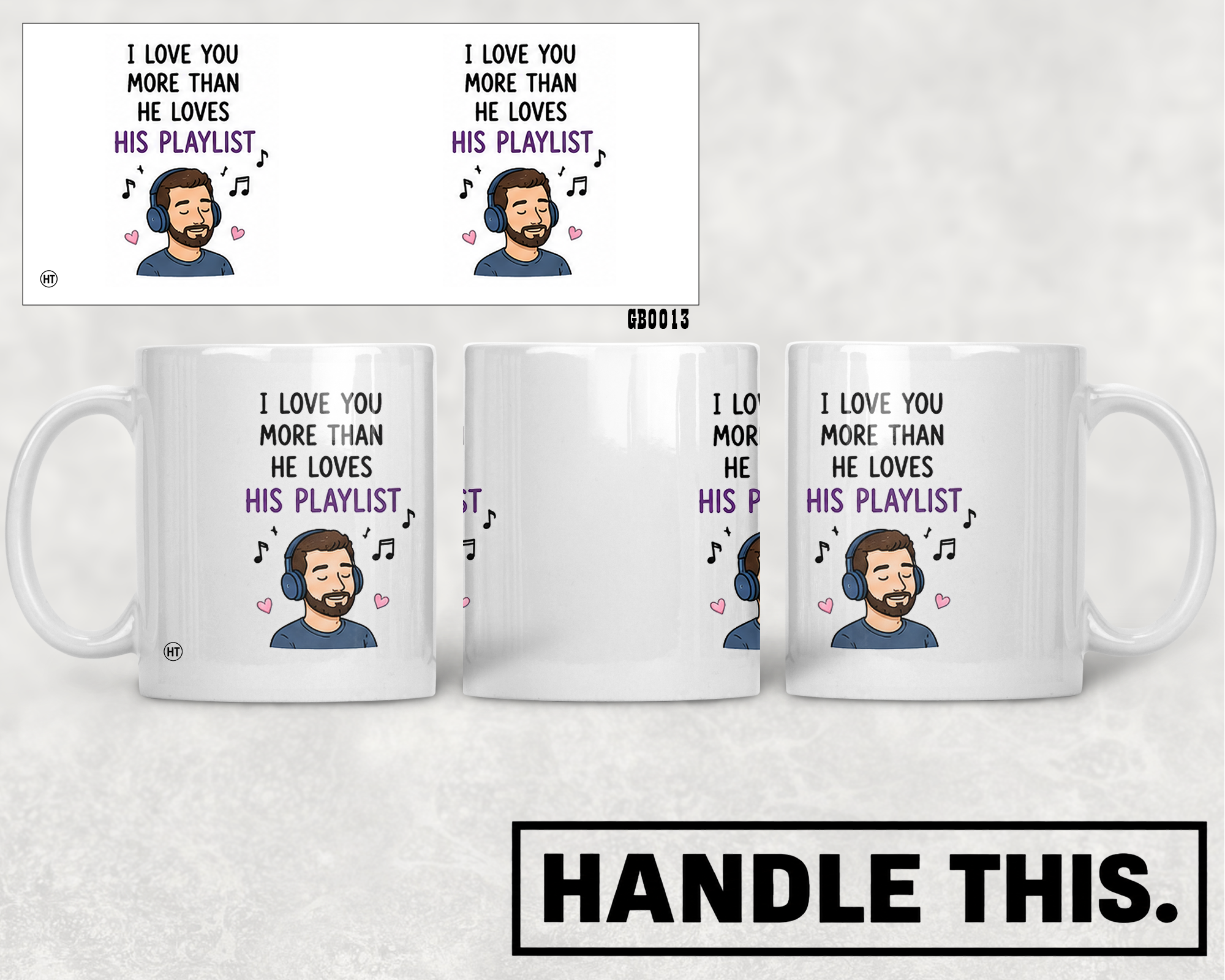I Love You More Than He Loves His Playlist Mug - Pride Gift