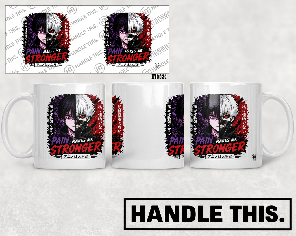 HT0024 Pain Makes Me Stronger mug mockup