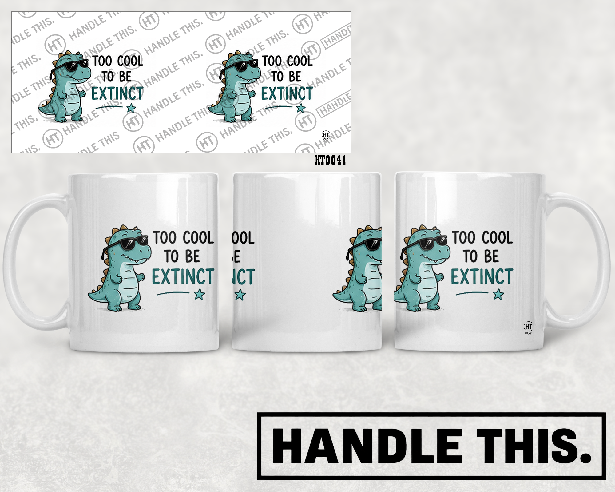 HT0041 Too Cool to be Extinct mug mockup