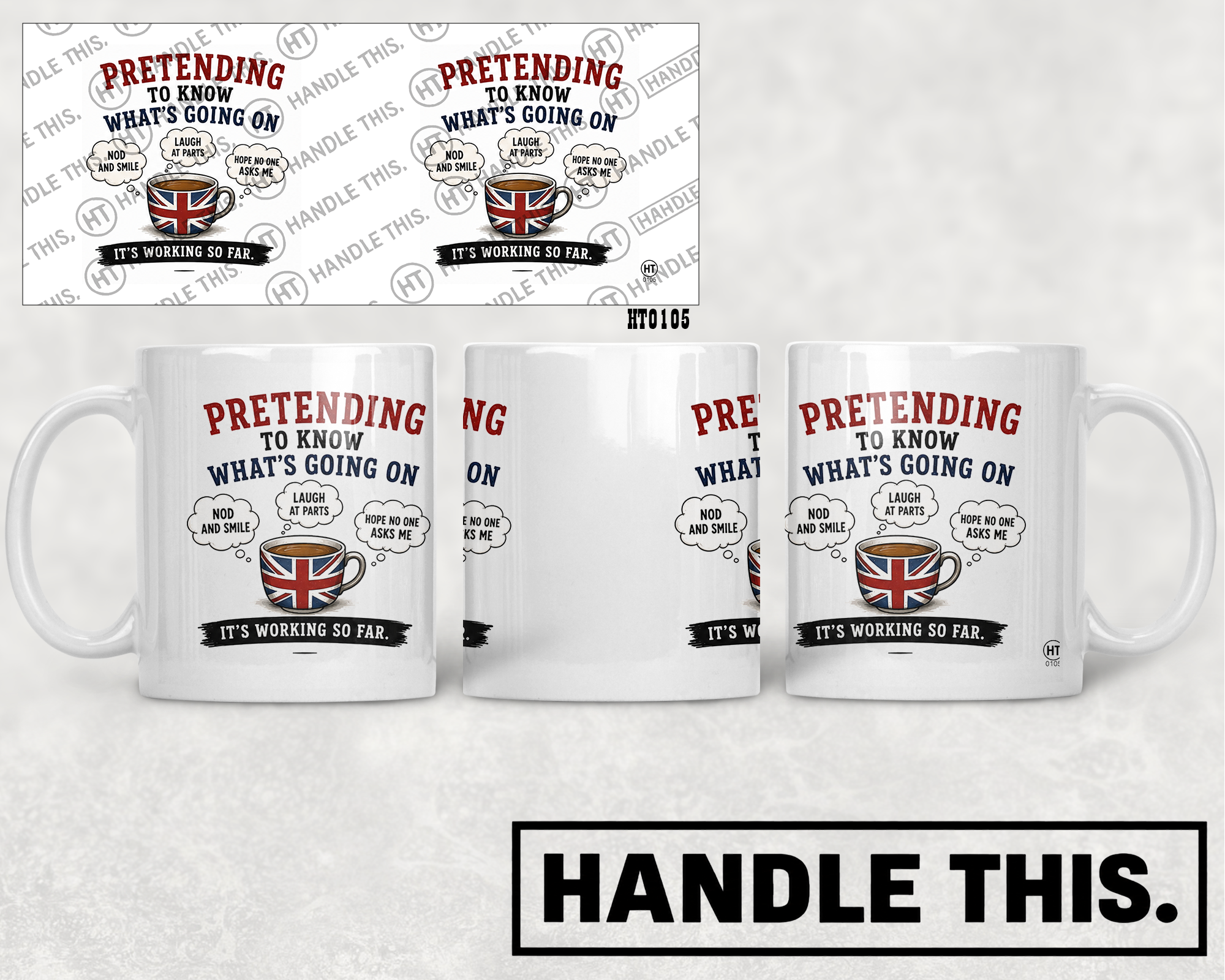 HT0105 Pretending To Know Whats Going On mug mockup