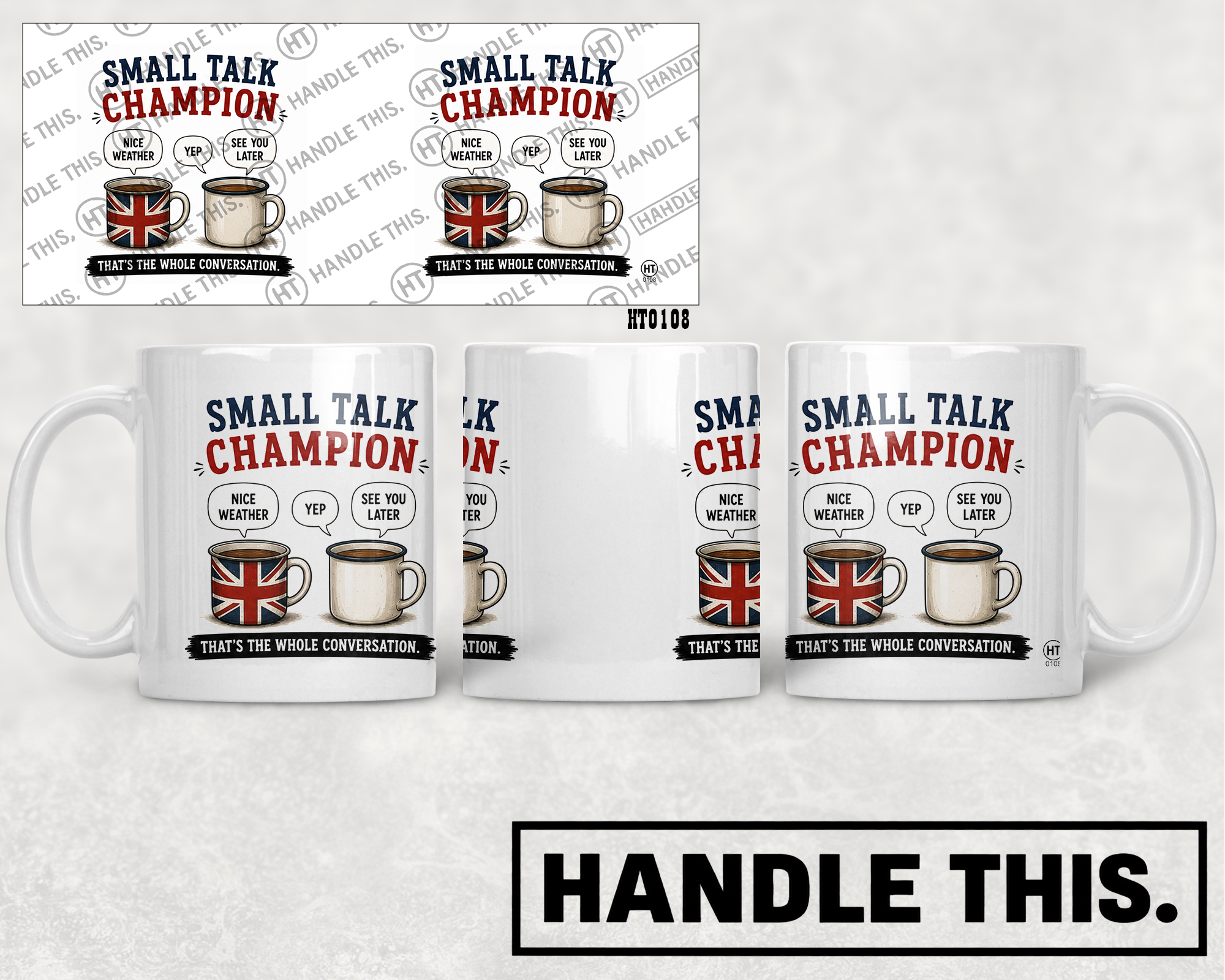 HT0108 Small Talk Champion mug mockup