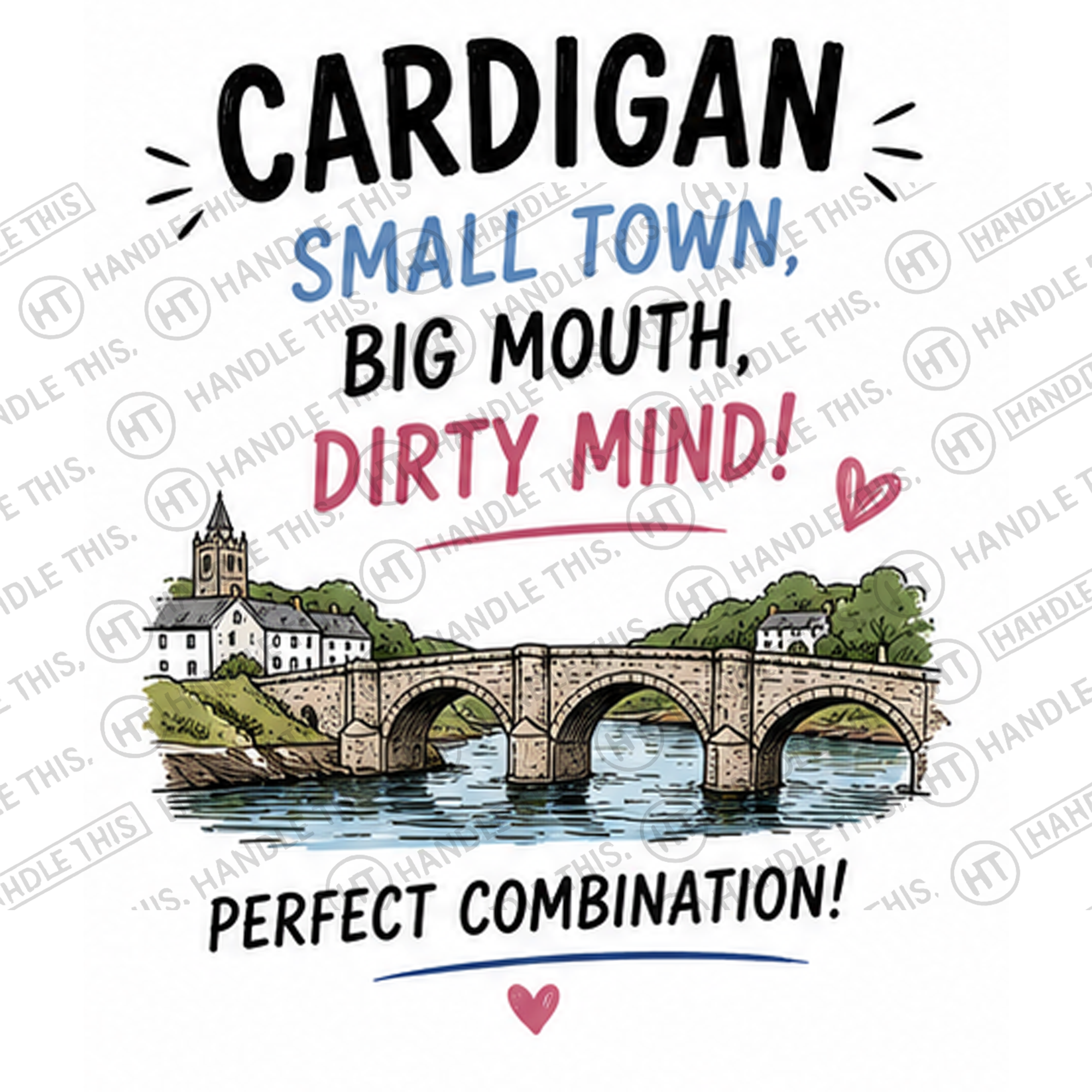 HT1005 Cardigan Small Town Big Mouth Dirty Mind Perfect Combination watermarked artwork