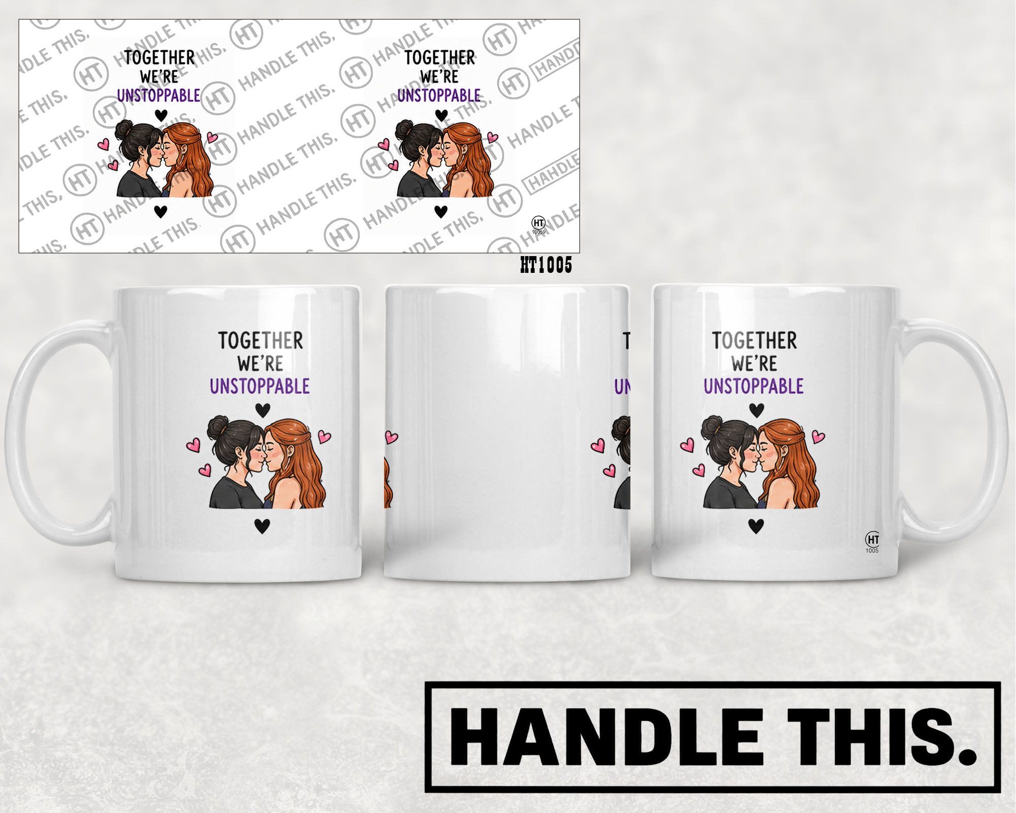 HT1005 Cardigan Small Town Big Mouth Dirty Mind Perfect Combination mug mockup