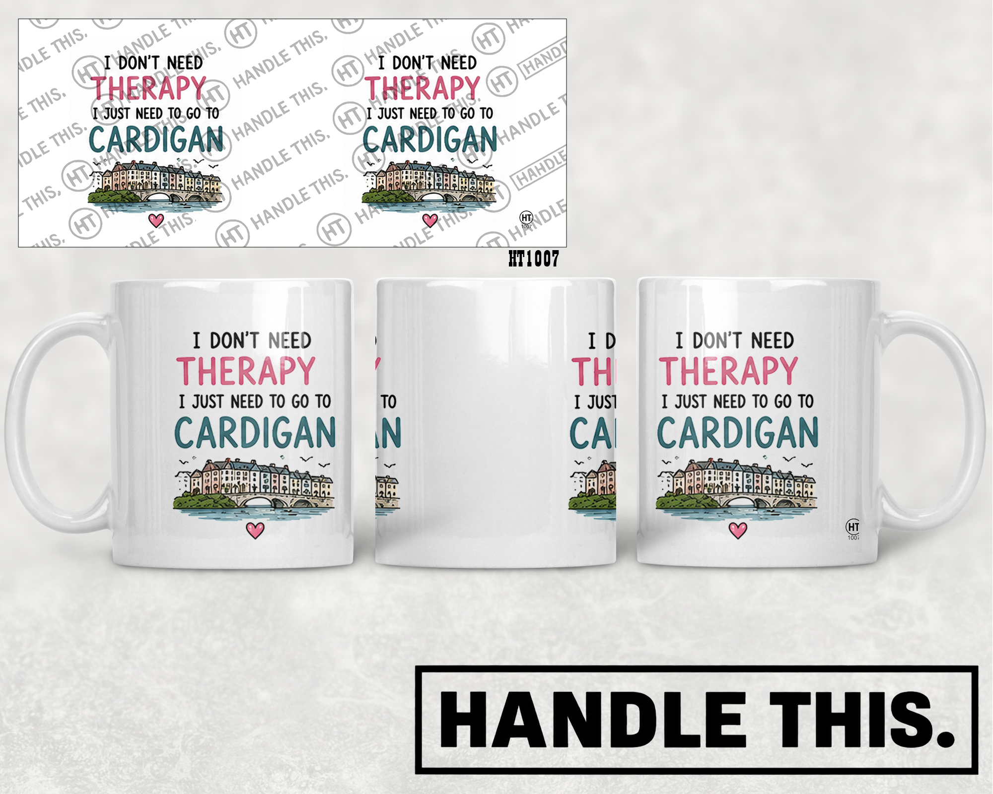 HT1007 I Don'T Need Therapy I Just Need to Go to Cardigan mug mockup