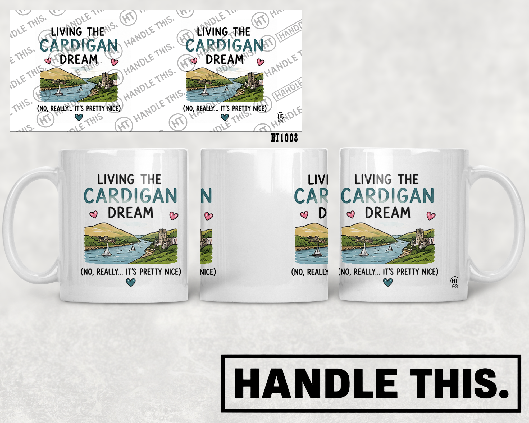HT1008 Living the Cardigan Dream No Really It'S Pretty Nice mug mockup
