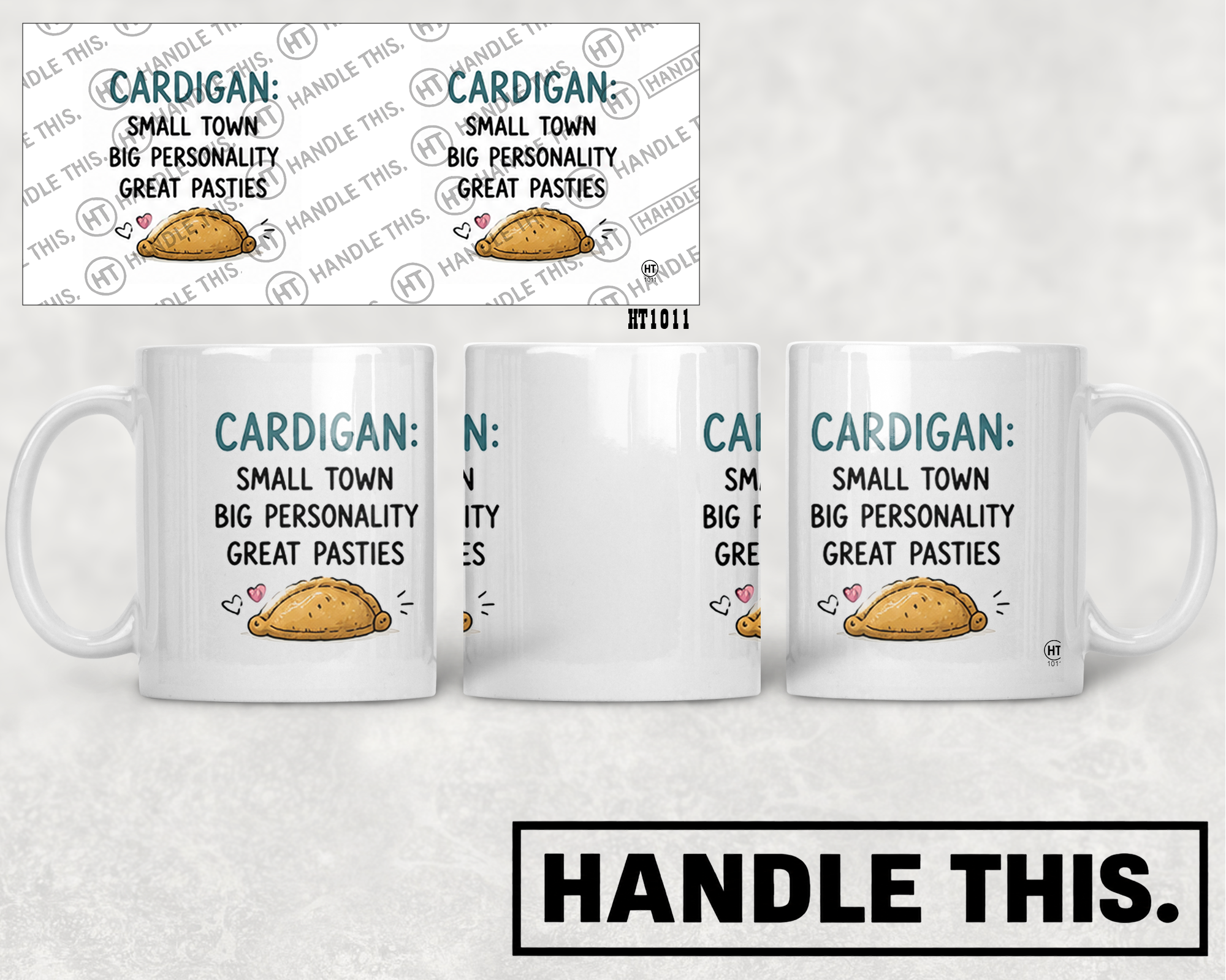 HT1011 Cardigan Small Town Big Personality Great Pasties mug mockup