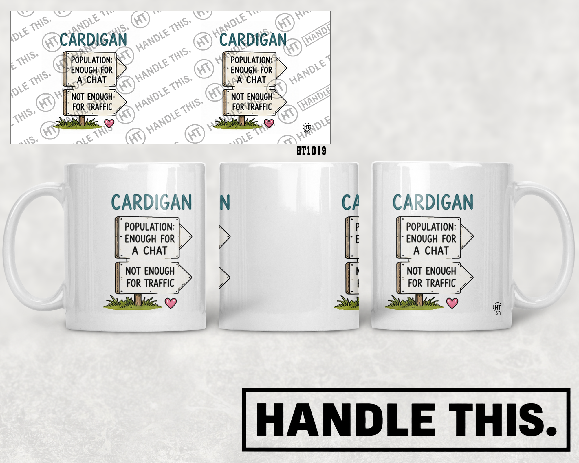 HT1019 Cardigan Population - Enough for a Chat Not Enough for Traffic mug mockup