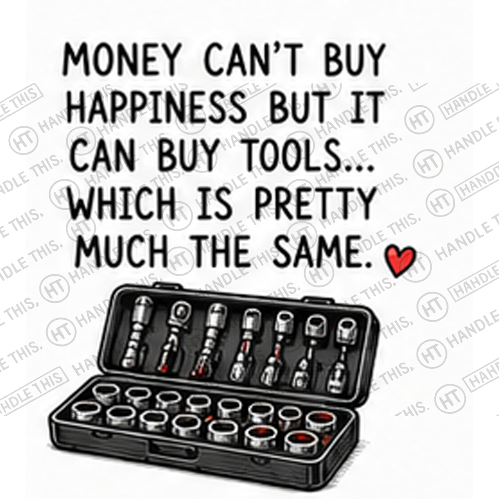 HT2028 Money Can'T Buy Happiness but It Can Buy Tools Which is Pretty Much the Same watermarked artwork