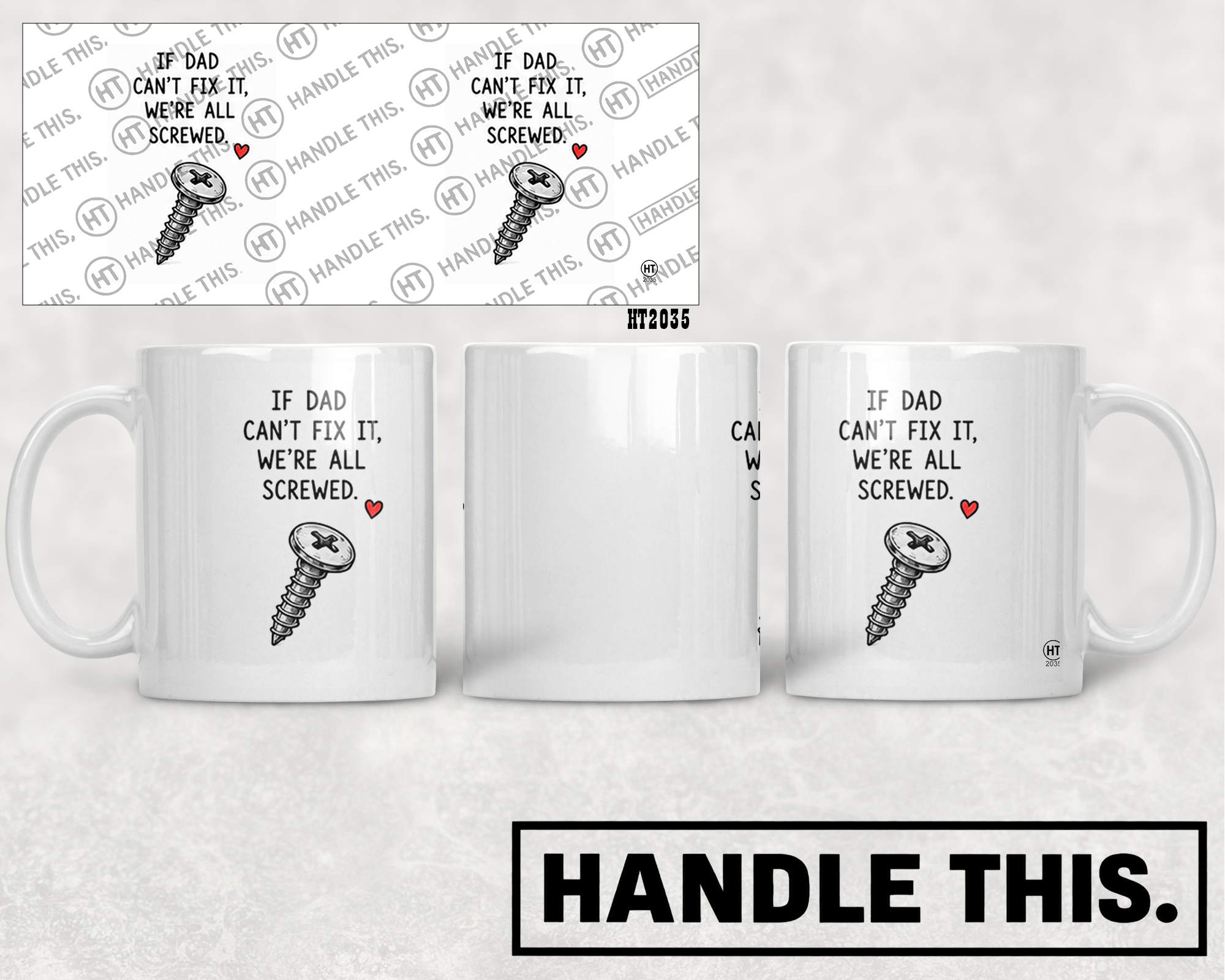 HT2035 If Dad Can'T Fix It We'Re All Screwed mug mockup