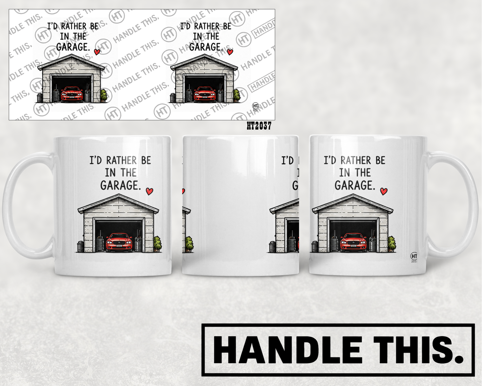 HT2037 I'D Rather Be in the Garage mug mockup