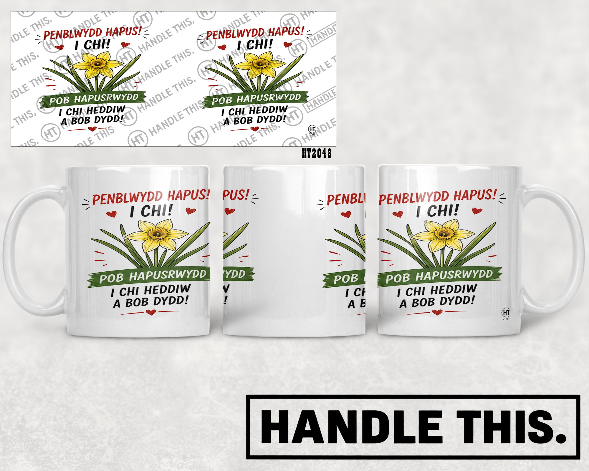 HT2048 Penblwydd I Chi Pob Hapusrwydd I Cm Heddiw a Bob Dydd mug mockup