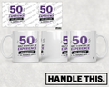 HT2061 50 Half a Century of Experience 99% Sarcasm 1% Patience Left mug mockup