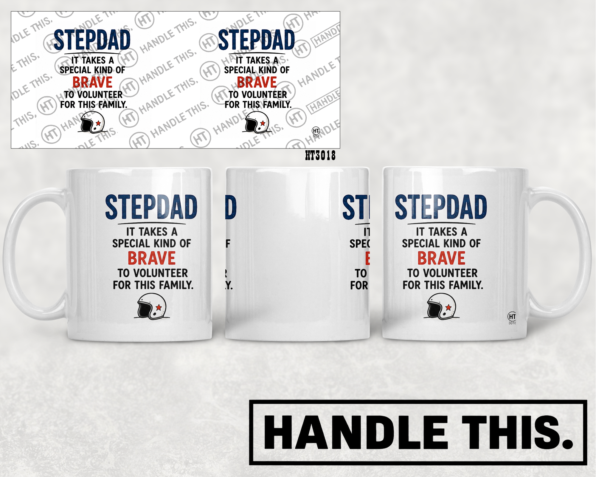 HT3018 Stepdad It Takes a Special Kind of Brave to Volunteer for This Family mug mockup