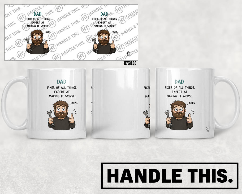 HT3020 Dad Fixer of All Things Expert at Making It Worse -Oops mug mockup