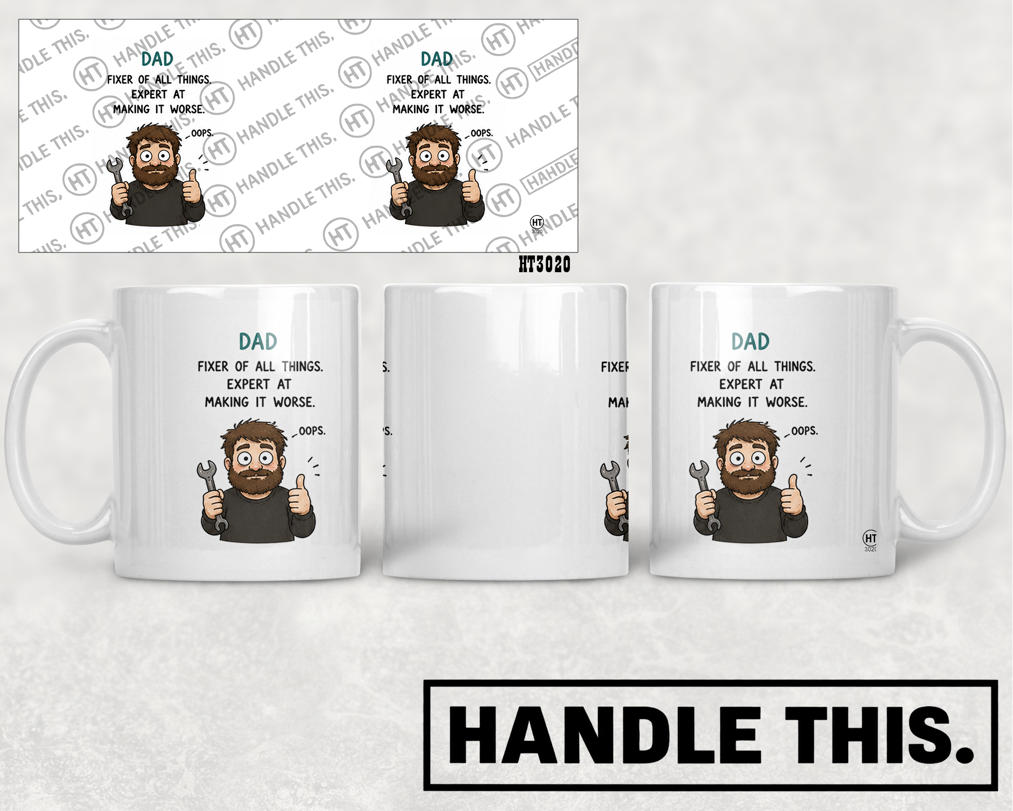 HT3020 Dad Fixer of All Things Expert at Making It Worse -Oops mug mockup