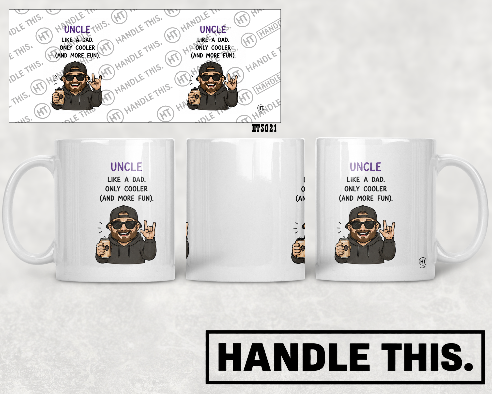 HT3021 Uncle Like a Dad Only Cooler and More Fun mug mockup