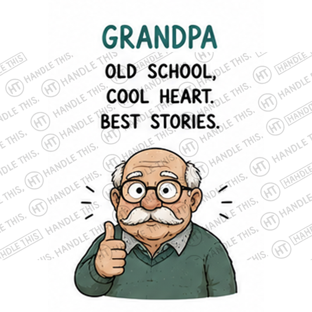 HT3032 Grandpa Old School Cool Heart Best Stories watermarked artwork