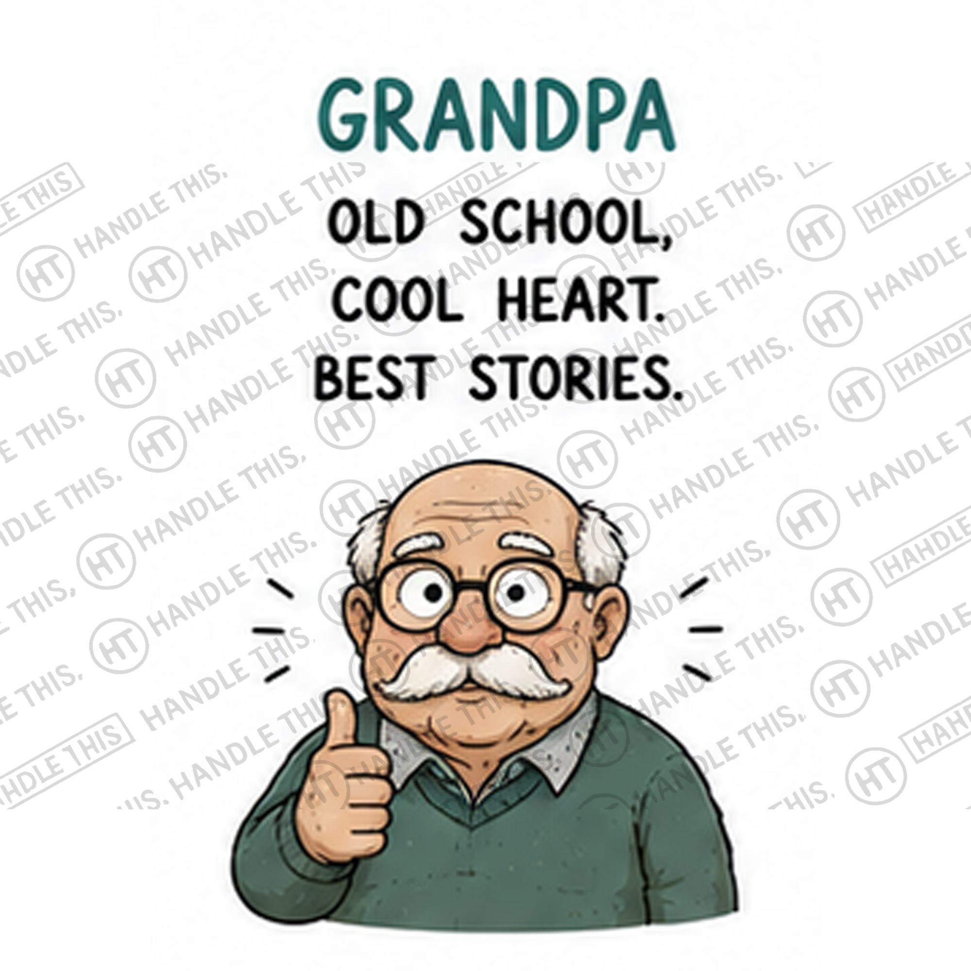 HT3032 Grandpa Old School Cool Heart Best Stories watermarked artwork