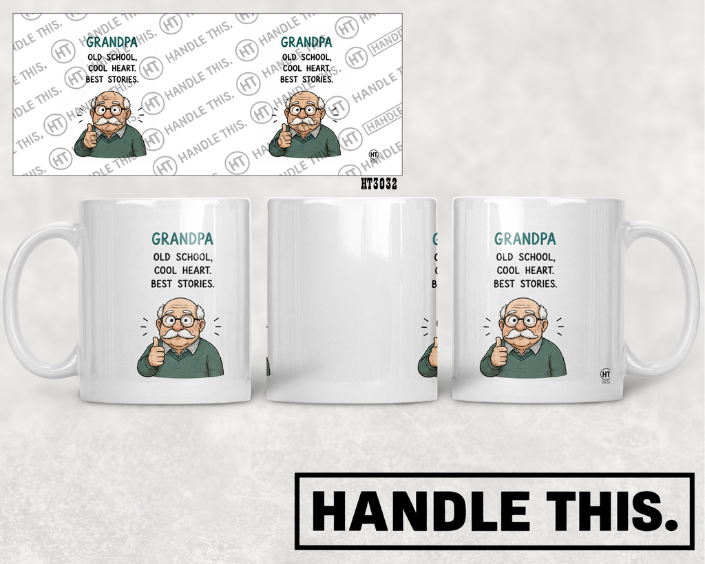 HT3032 Grandpa Old School Cool Heart Best Stories mug mockup