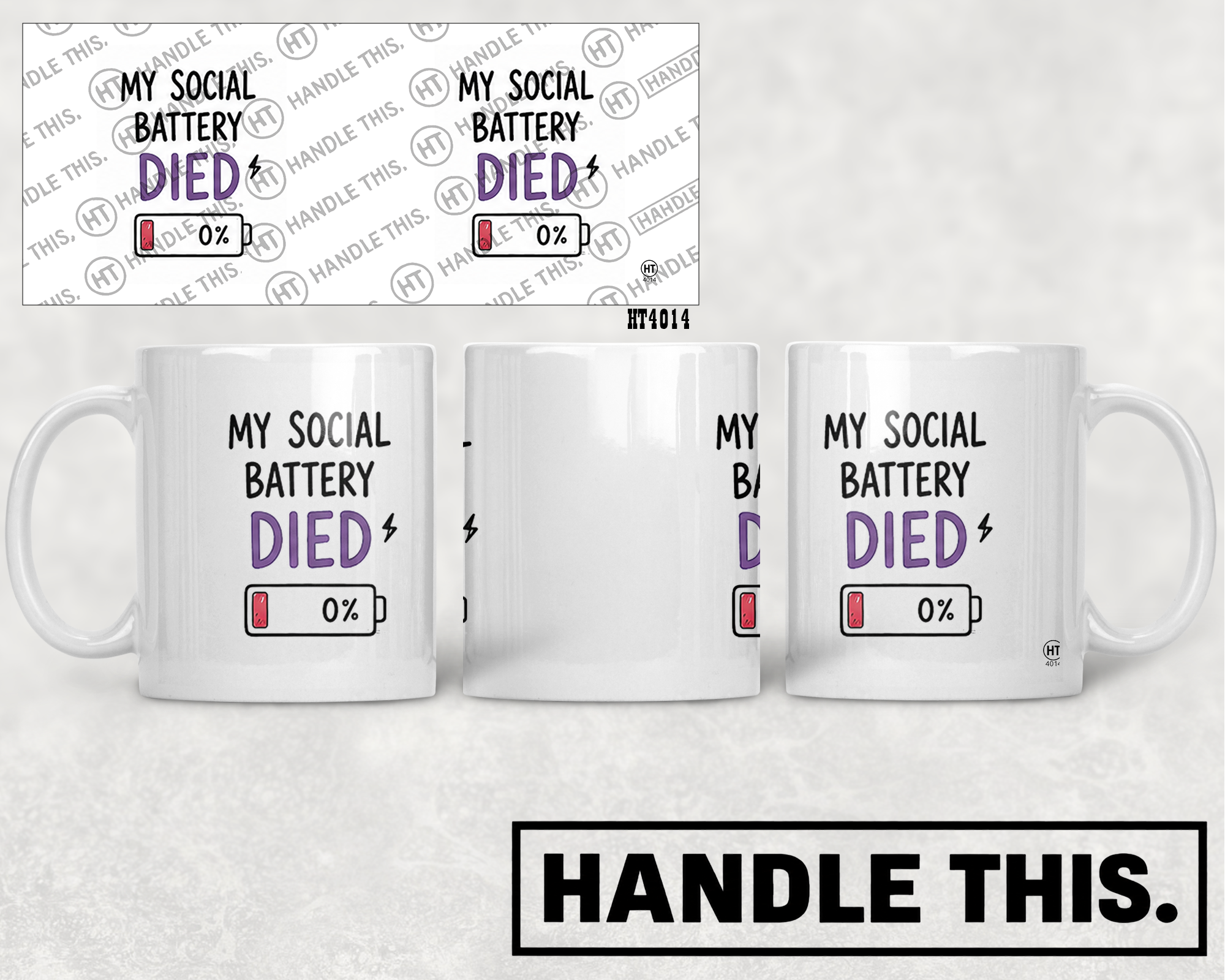 HT4014 My Social Battery Died 4 mug mockup