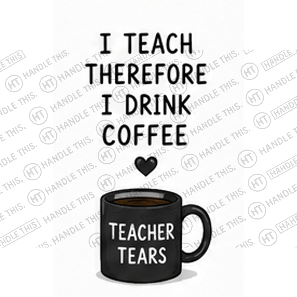HT4071 1 Teach Therefore I Drink Coffee Teacher Tears watermarked artwork