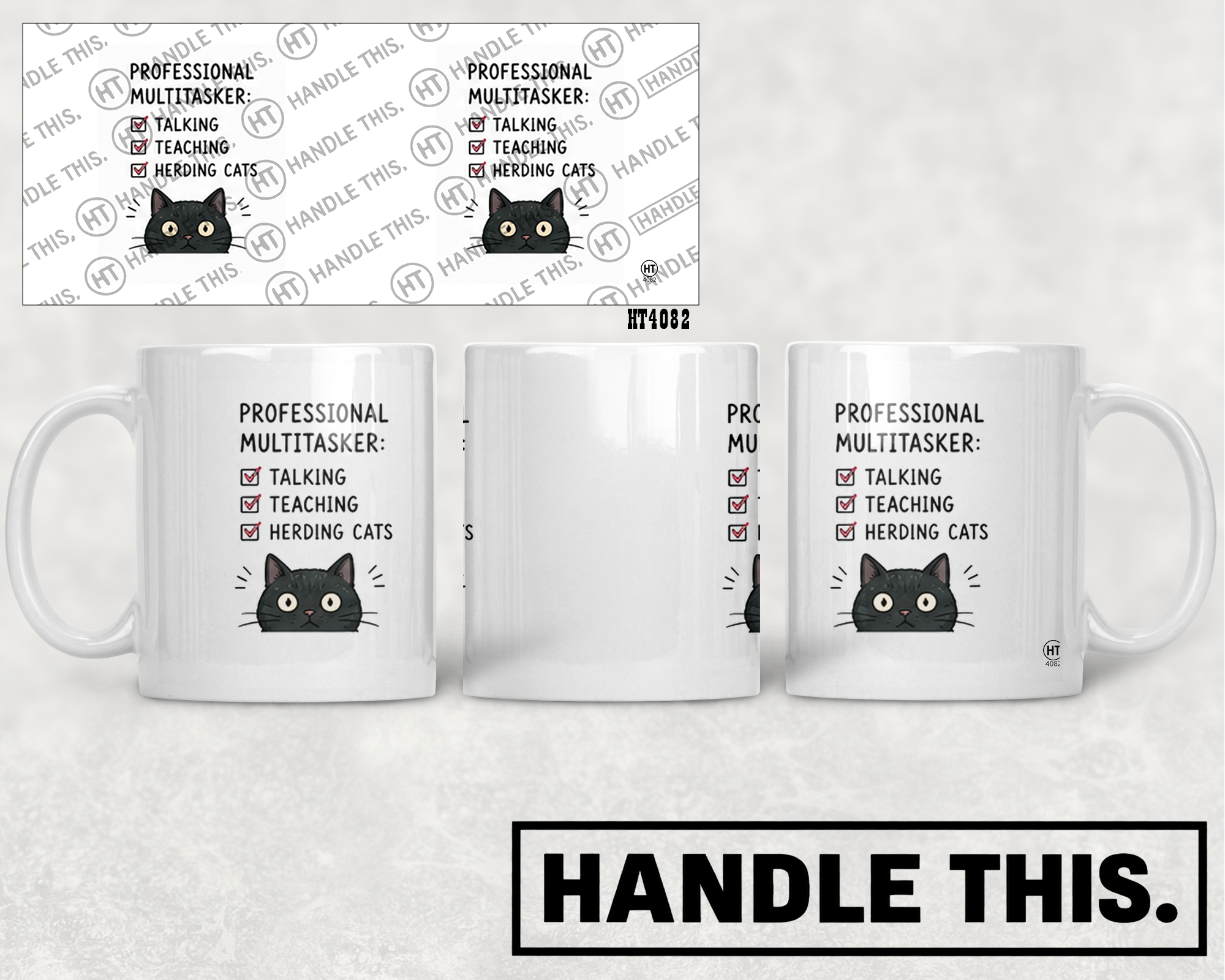 HT4082 Professional Multitasker Talking Teaching Herding Cats mug mockup