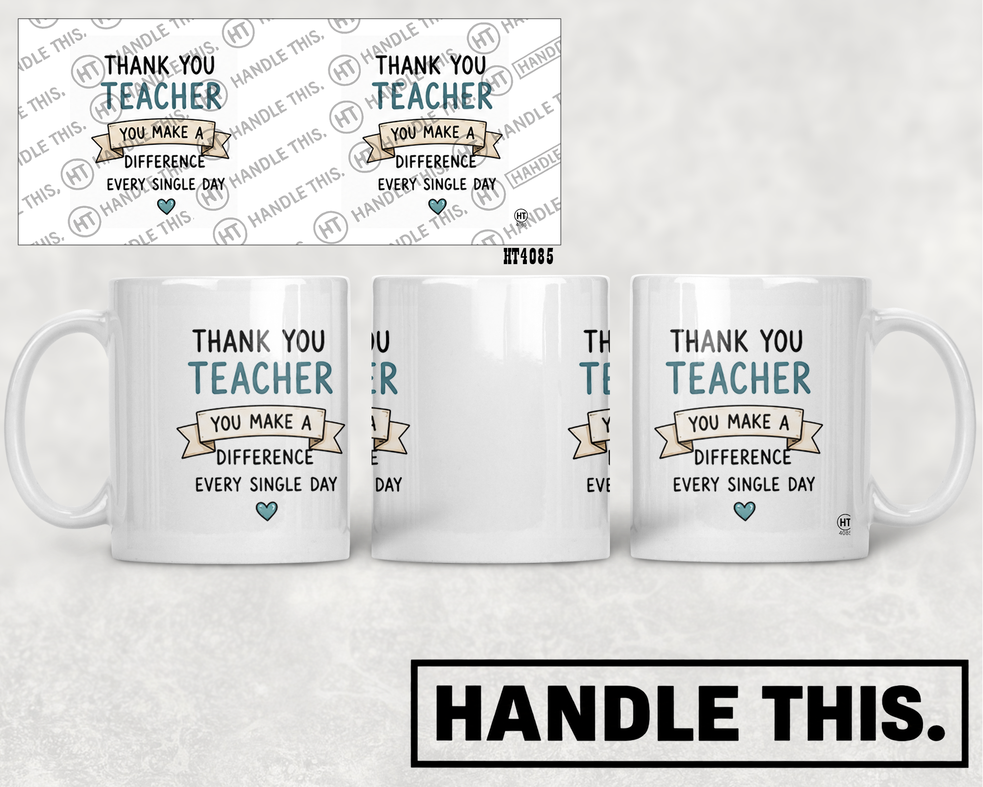 HT4085 Thank You Teacher You Make a Differenc Every Single Day mug mockup