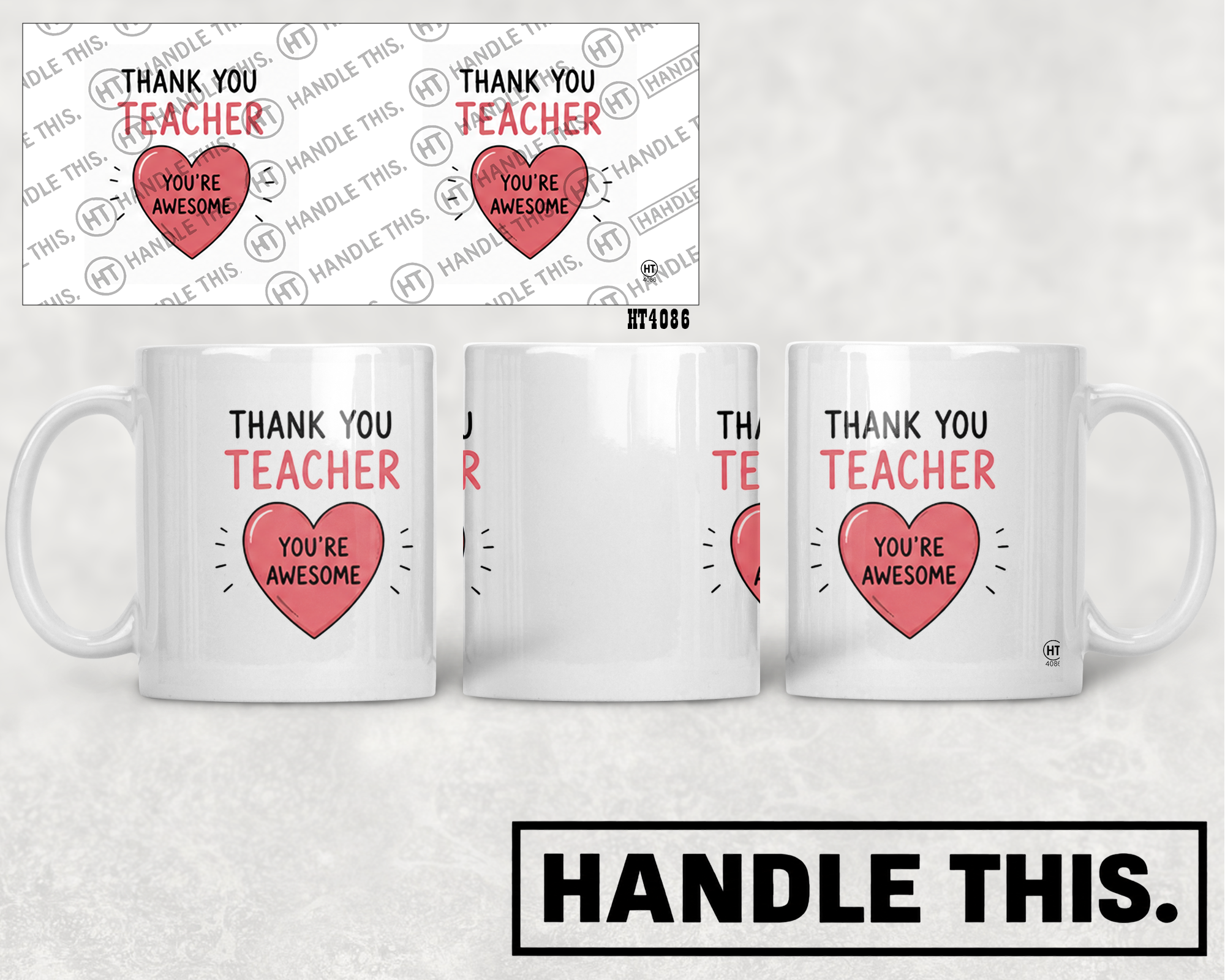 HT4086 Thank You Teacher You'Re Awesome mug mockup