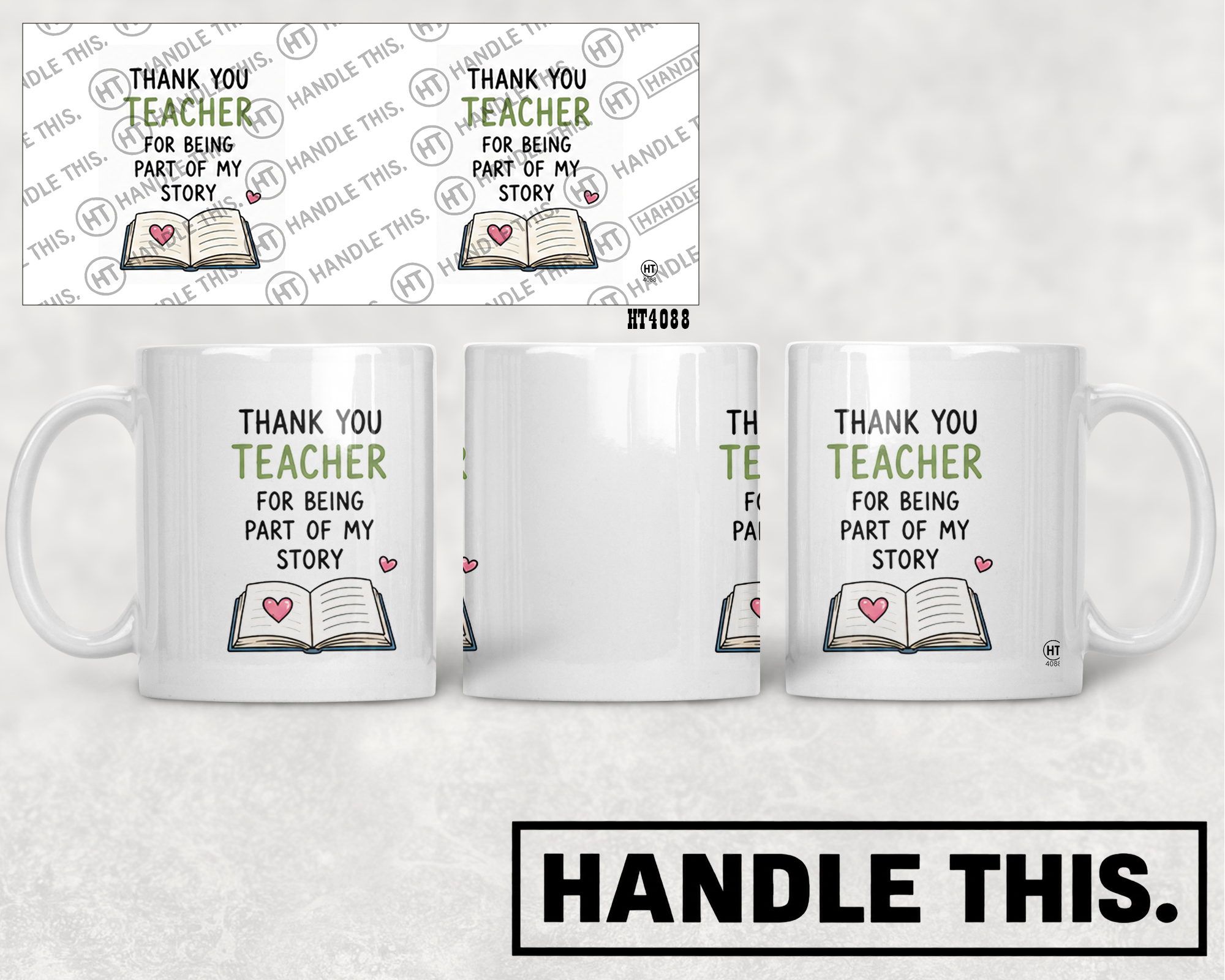 HT4088 Thank You Teacher for Being Part of My Story mug mockup