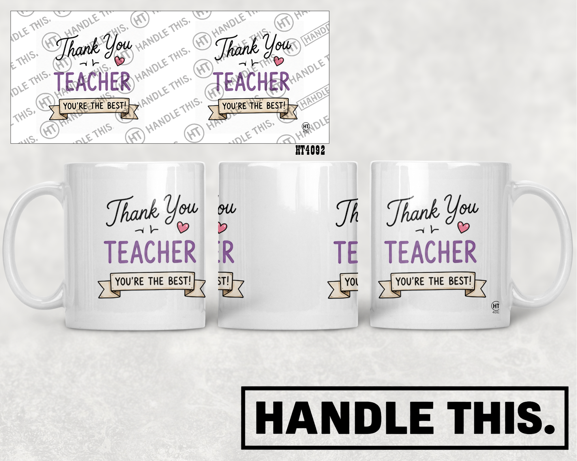 HT4092 Teacher You'Re the Best mug mockup