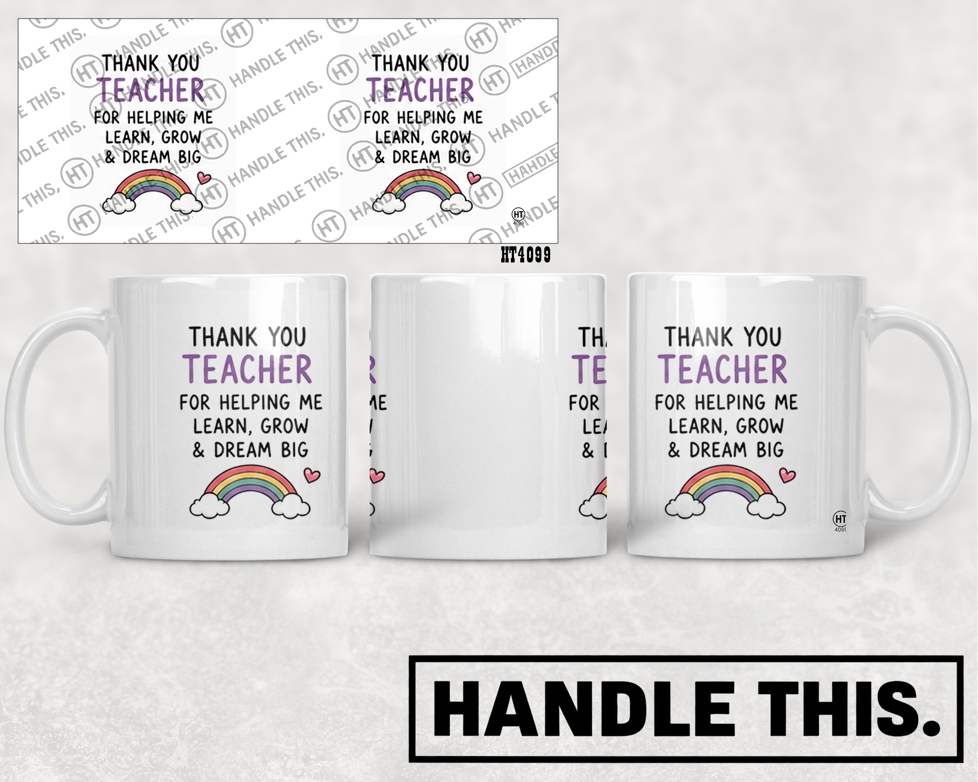 HT4099 Thank You Teacher for Helping Me Learn Grow and Dream Big mug mockup