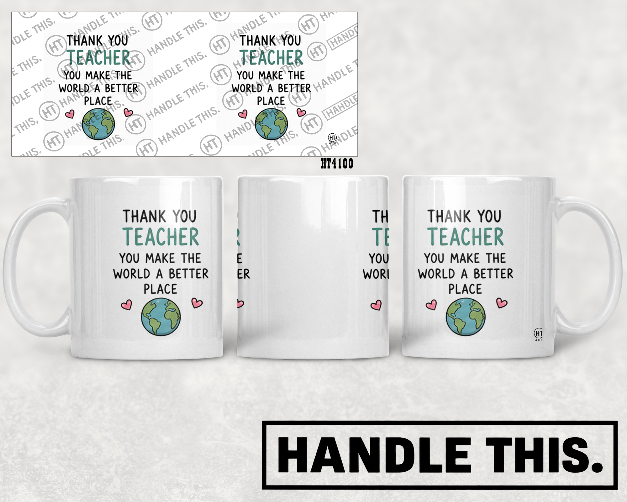 HT4100 Thank You Teacher You Make the World a Better Place mug mockup