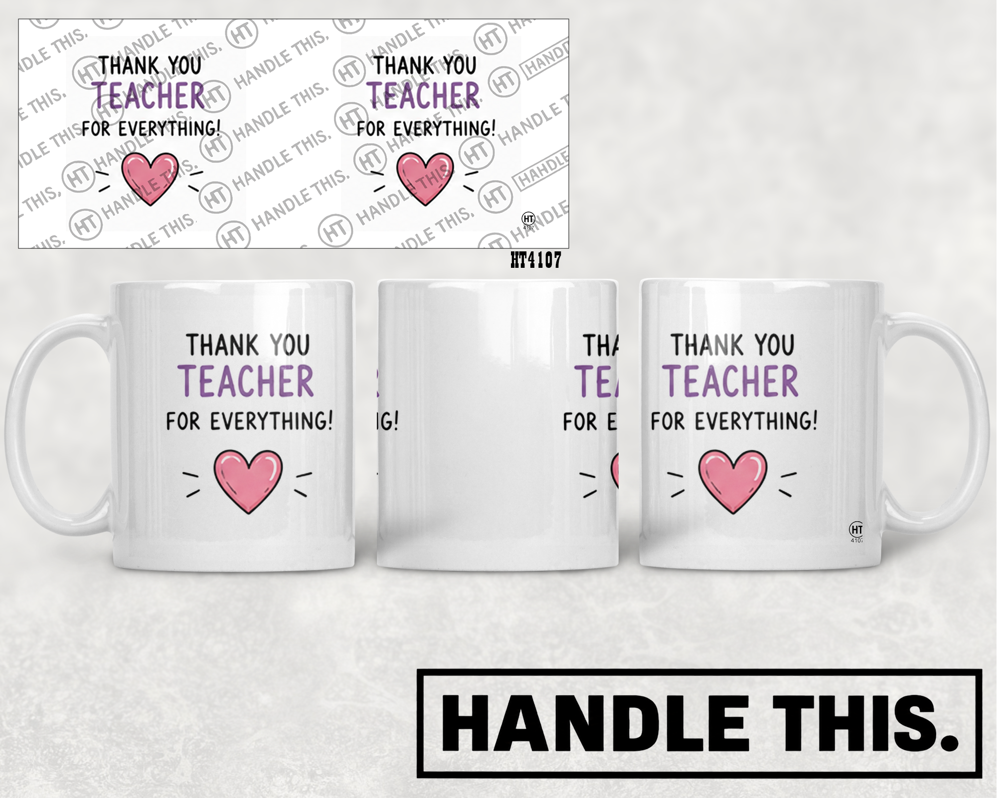HT4107 Thank You Teacher for Everything mug mockup
