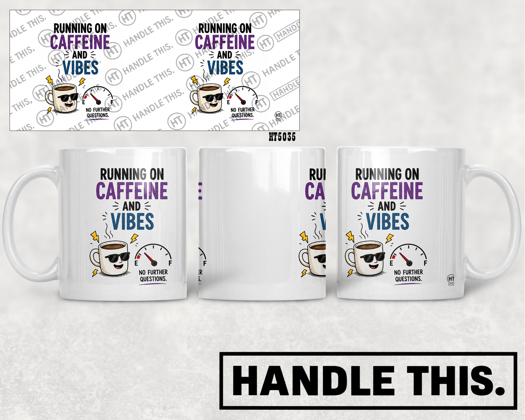 HT5035 Running On Caffeine And Vibes mug mockup