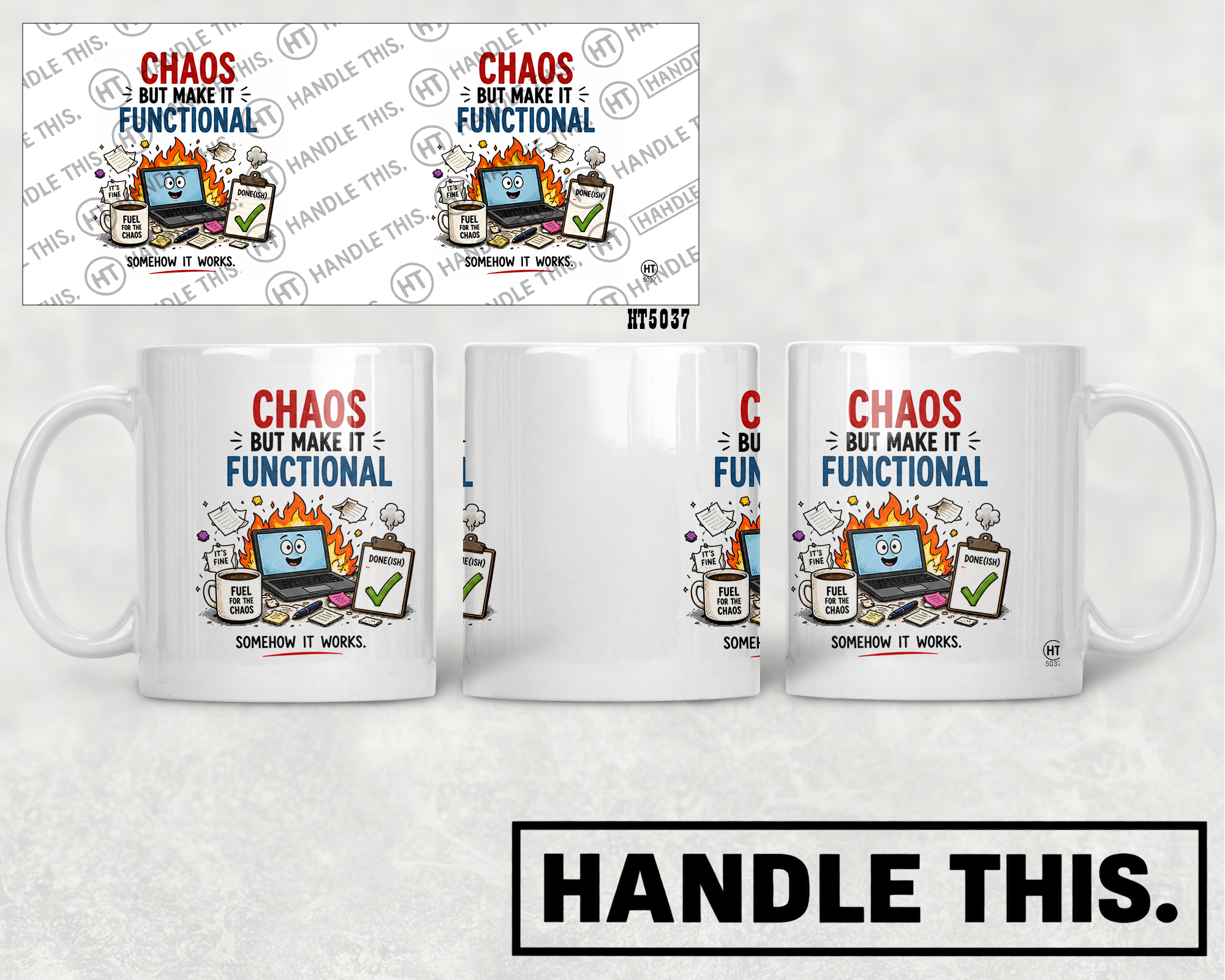 HT5037 Chaos But Make It Functional mug mockup