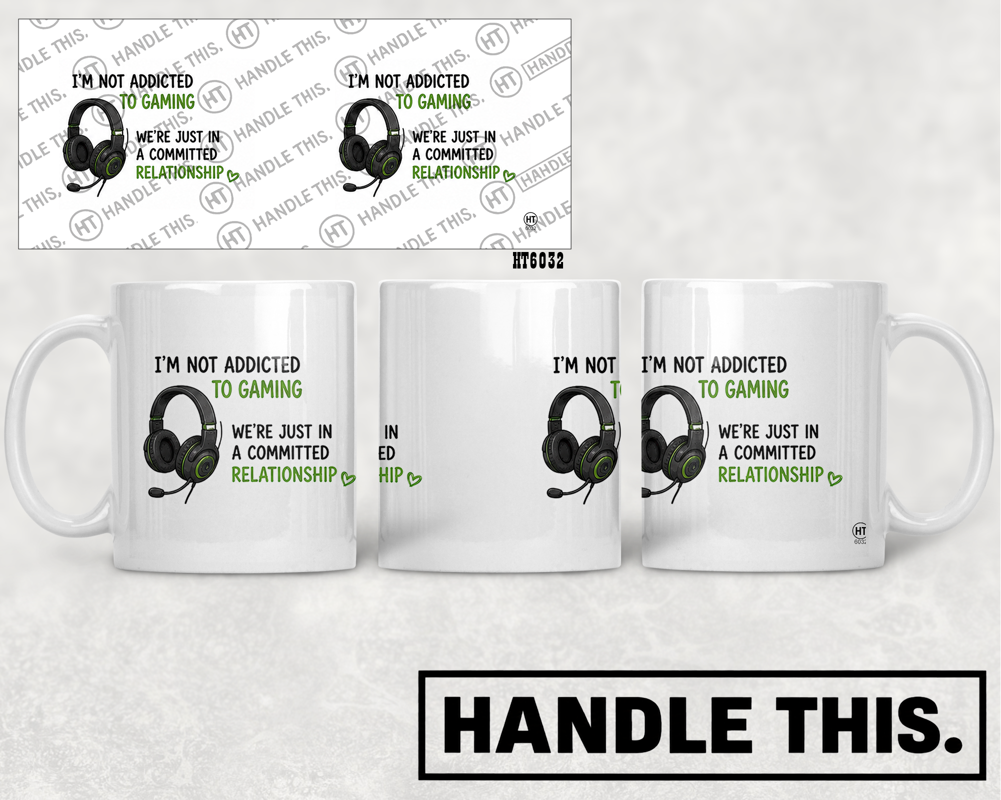 HT6032 I'm Not Addicted to Gaming We'Re Just in a Committed Relationship mug mockup
