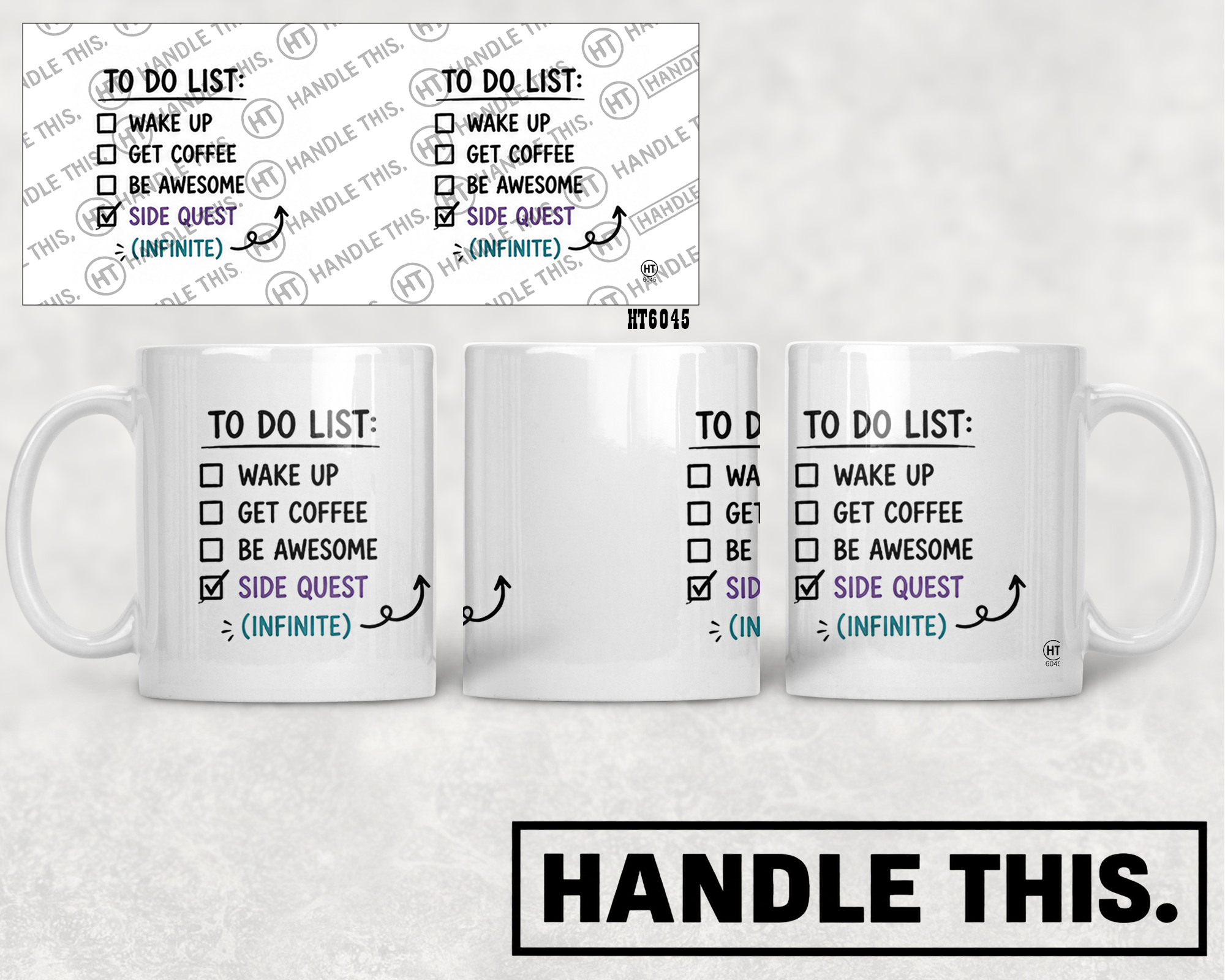 HT6045 To Do List Wake Up Get Coffee Be Awesome Side Quest Infinite mug mockup