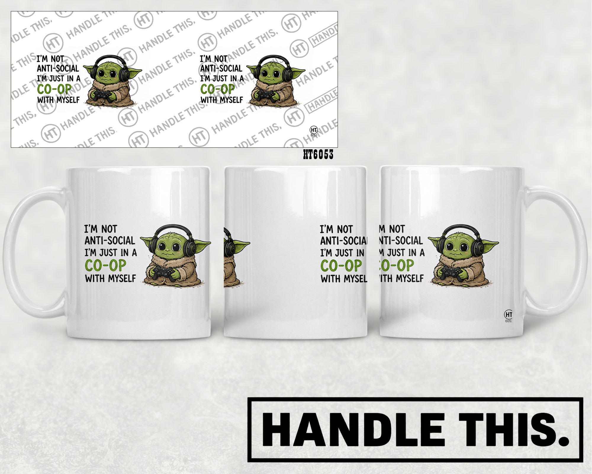 HT6053 I'm Not Anti-Social I'm Just in a Co-Op with Myself mug mockup