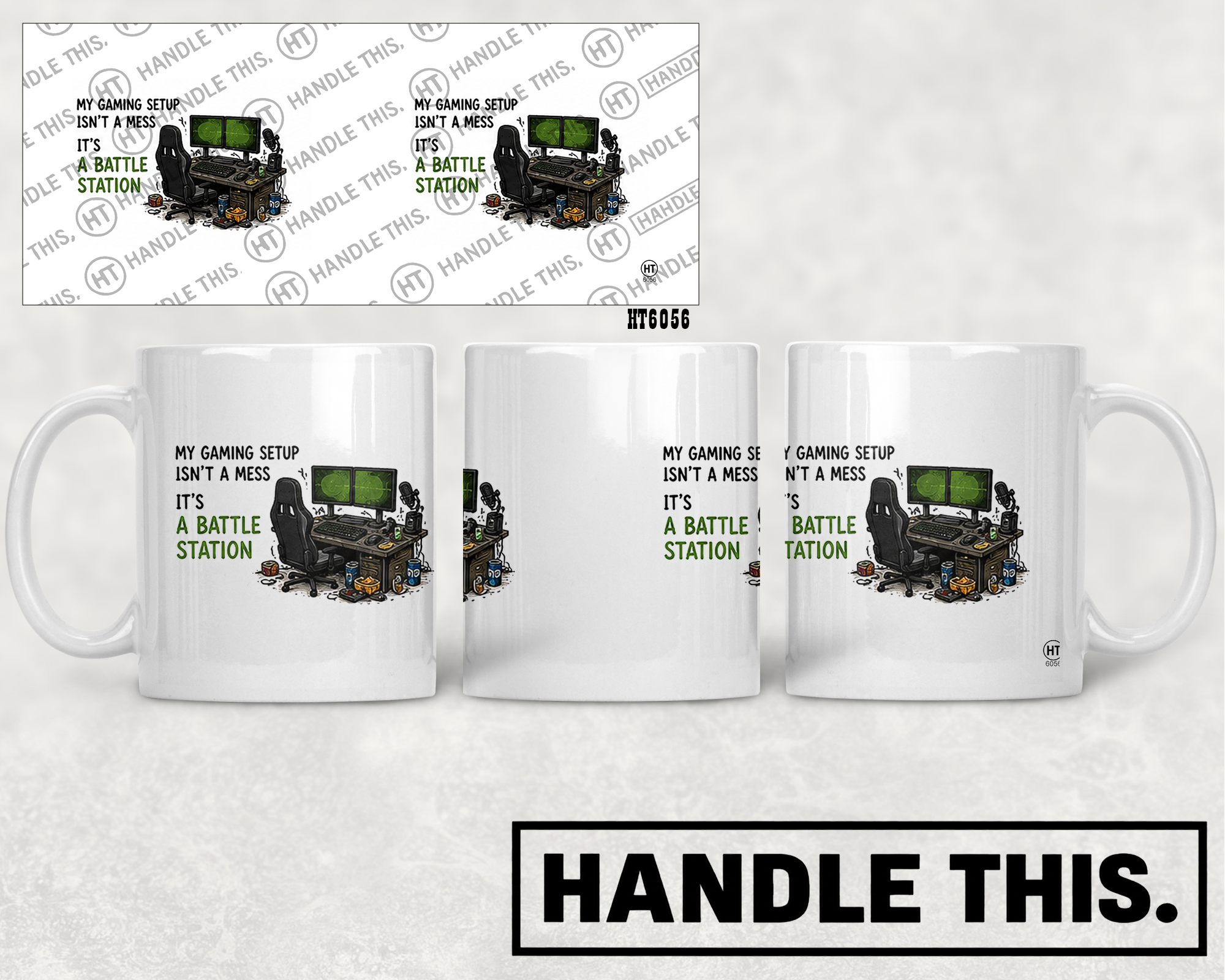 HT6056 My Gaming Setup Isn'T Amess It'S a Battle Station mug mockup