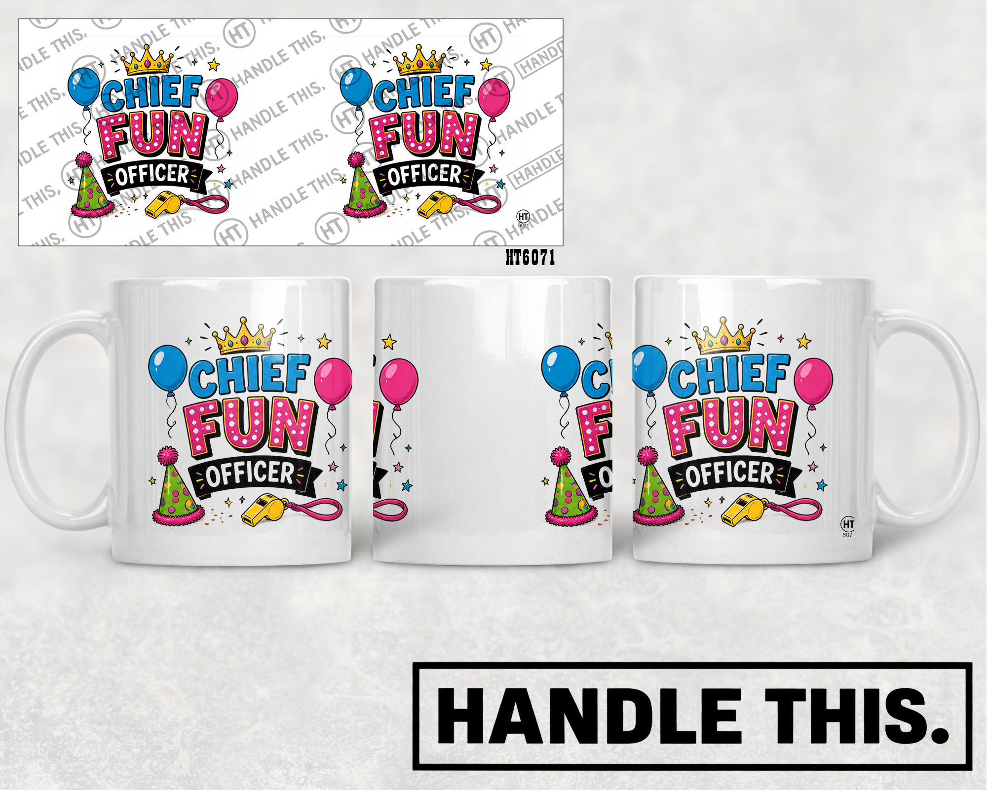 HT6071 Chief Fun Officer mug mockup