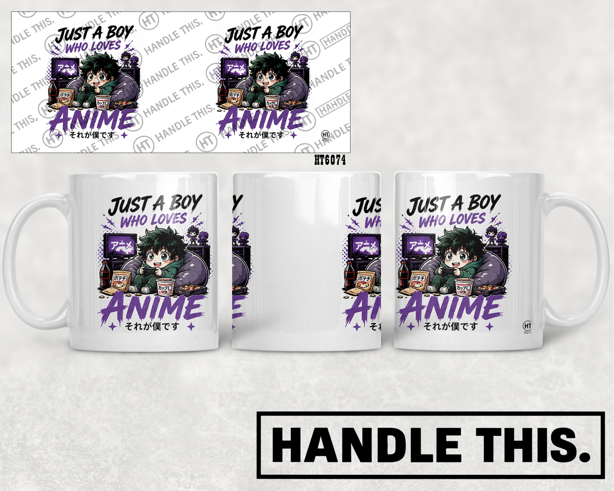 HT6074 Just a Boy Who Loves Anime mug mockup