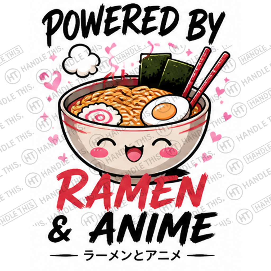 HT6075 Powered by Ramen and Anime watermarked artwork