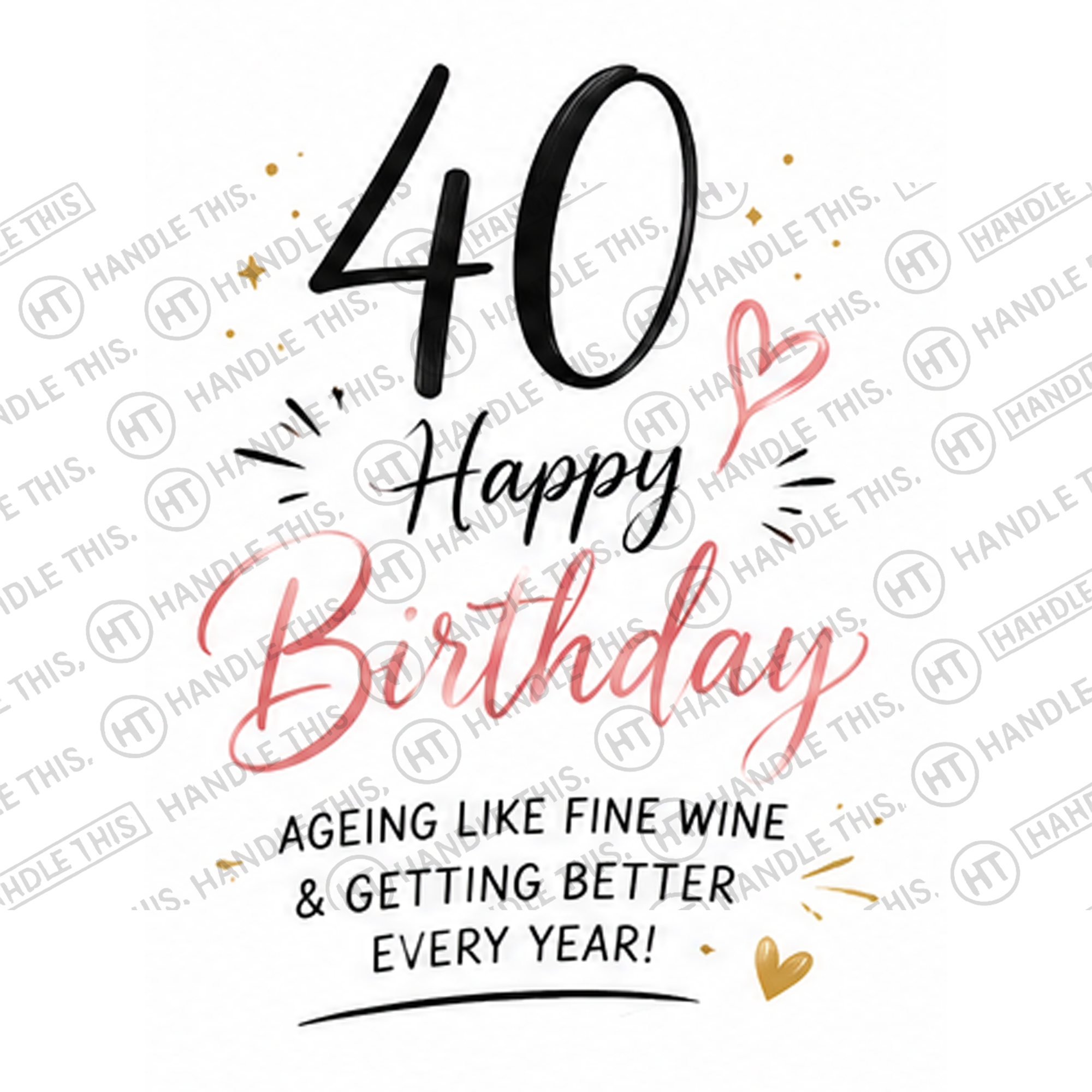 HT6076 40 HappyBirthday Ageing Like Fine Wine and Getting Better Every Year watermarked artwork