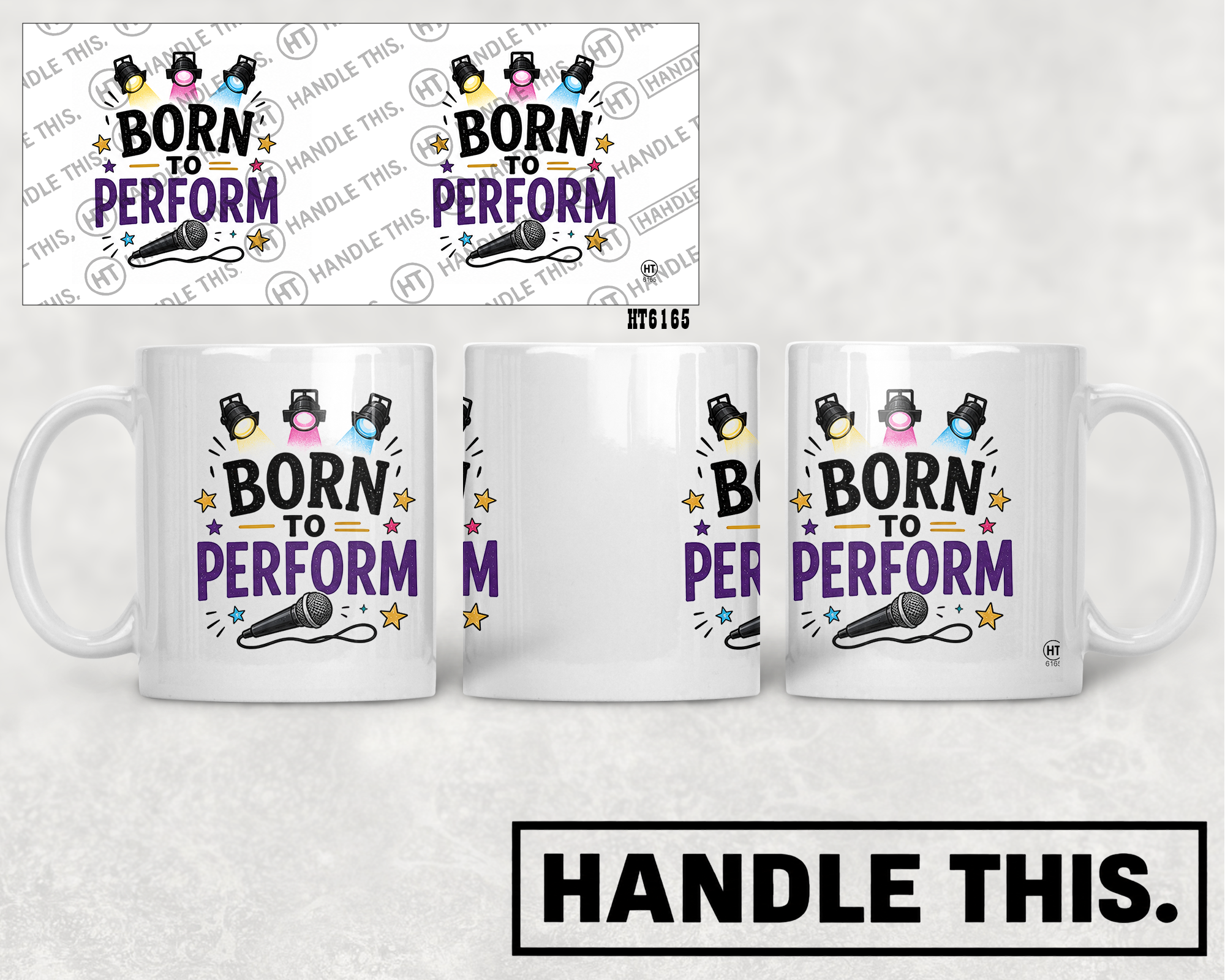 HT6165 Born To Perform mug mockup